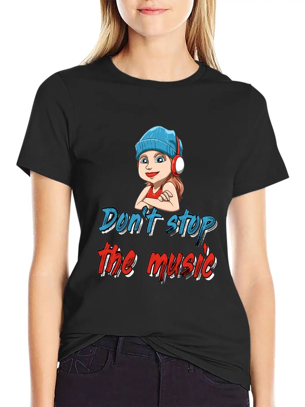 DJ Girl Headphones Music Stylish Everyday T-Shirt – Unisex Basic Cotton Tee