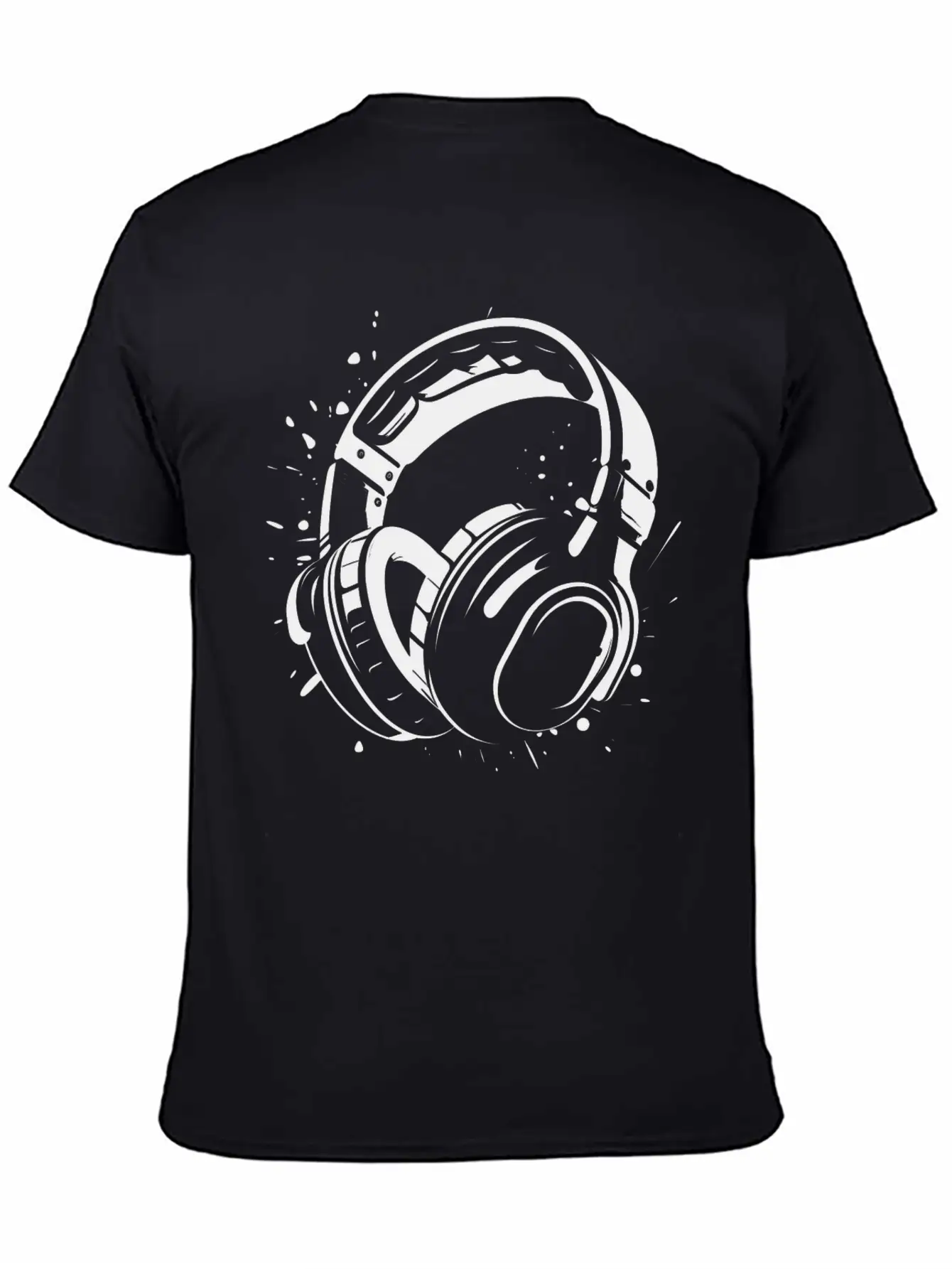 DJ Headphone Drawing Unisex Short Sleeve Soft Cotton T-Shirt – Casual Everyday Wear