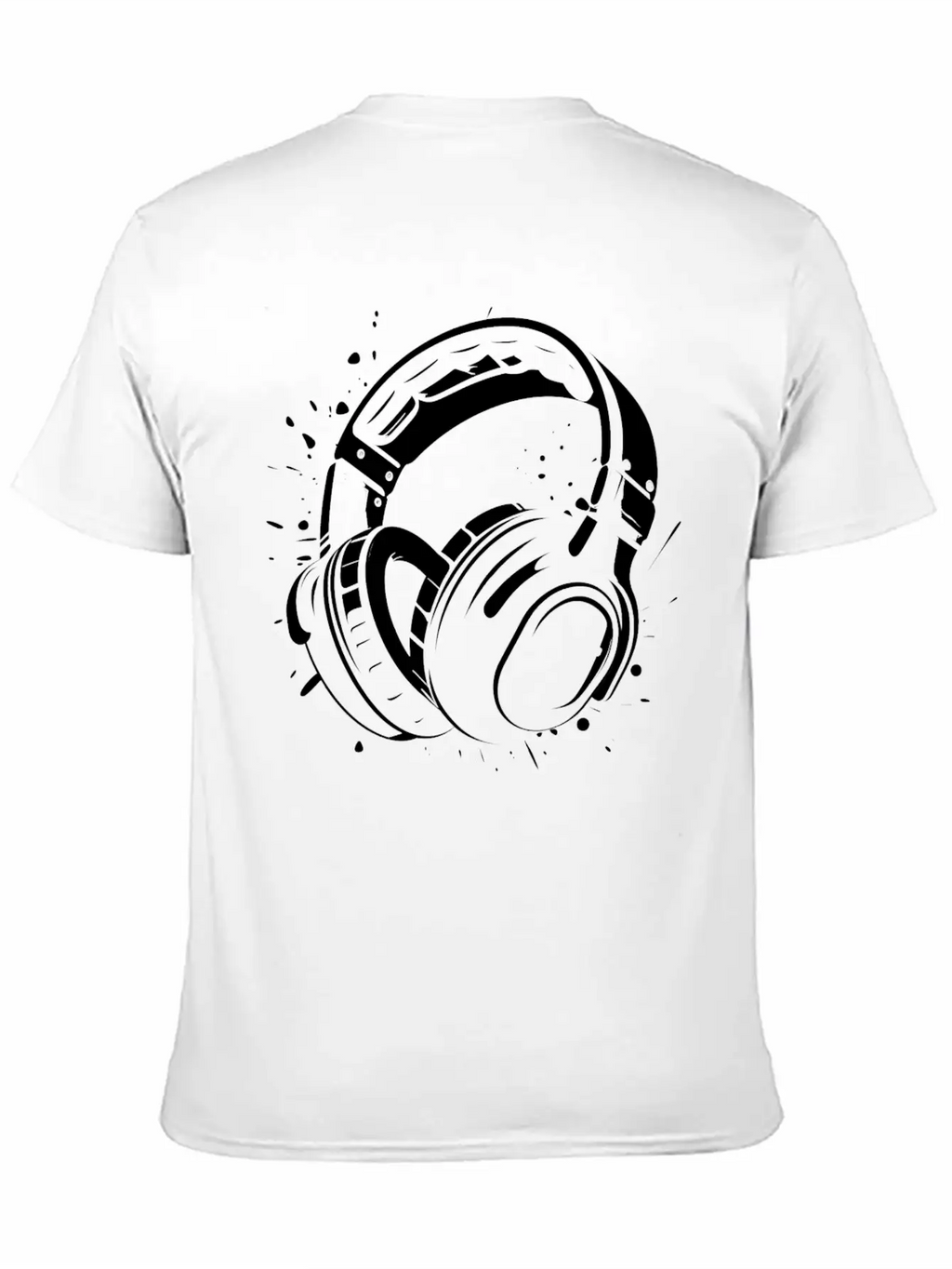DJ Headphone Drawing Unisex Short Sleeve Soft Cotton T-Shirt – Casual Everyday Wear