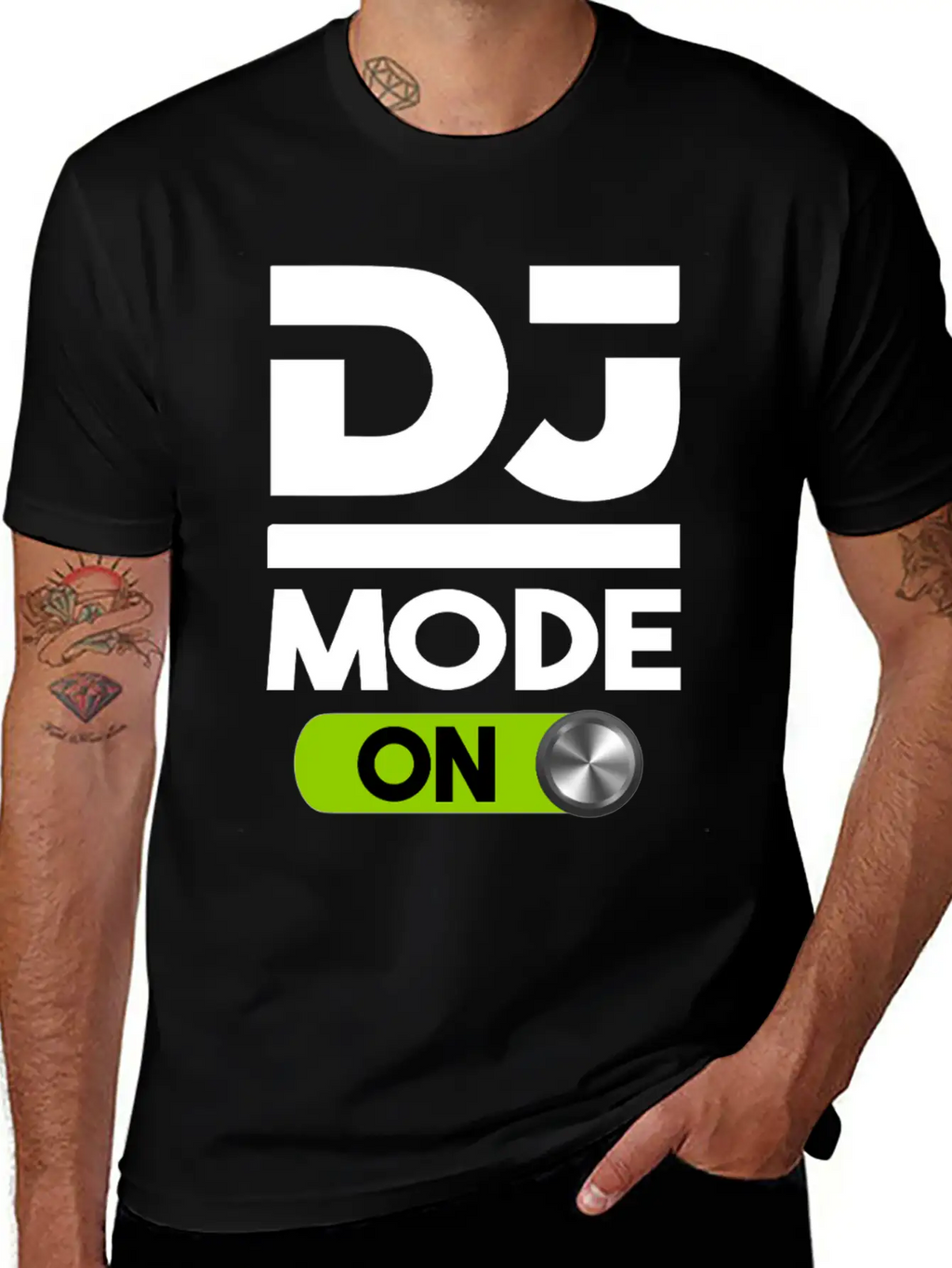 DJ Mode ON Design For Disc Jockey Men & Women Unisex Short Sleeve Soft Cotton T-Shirt – Casual Everyday Wear