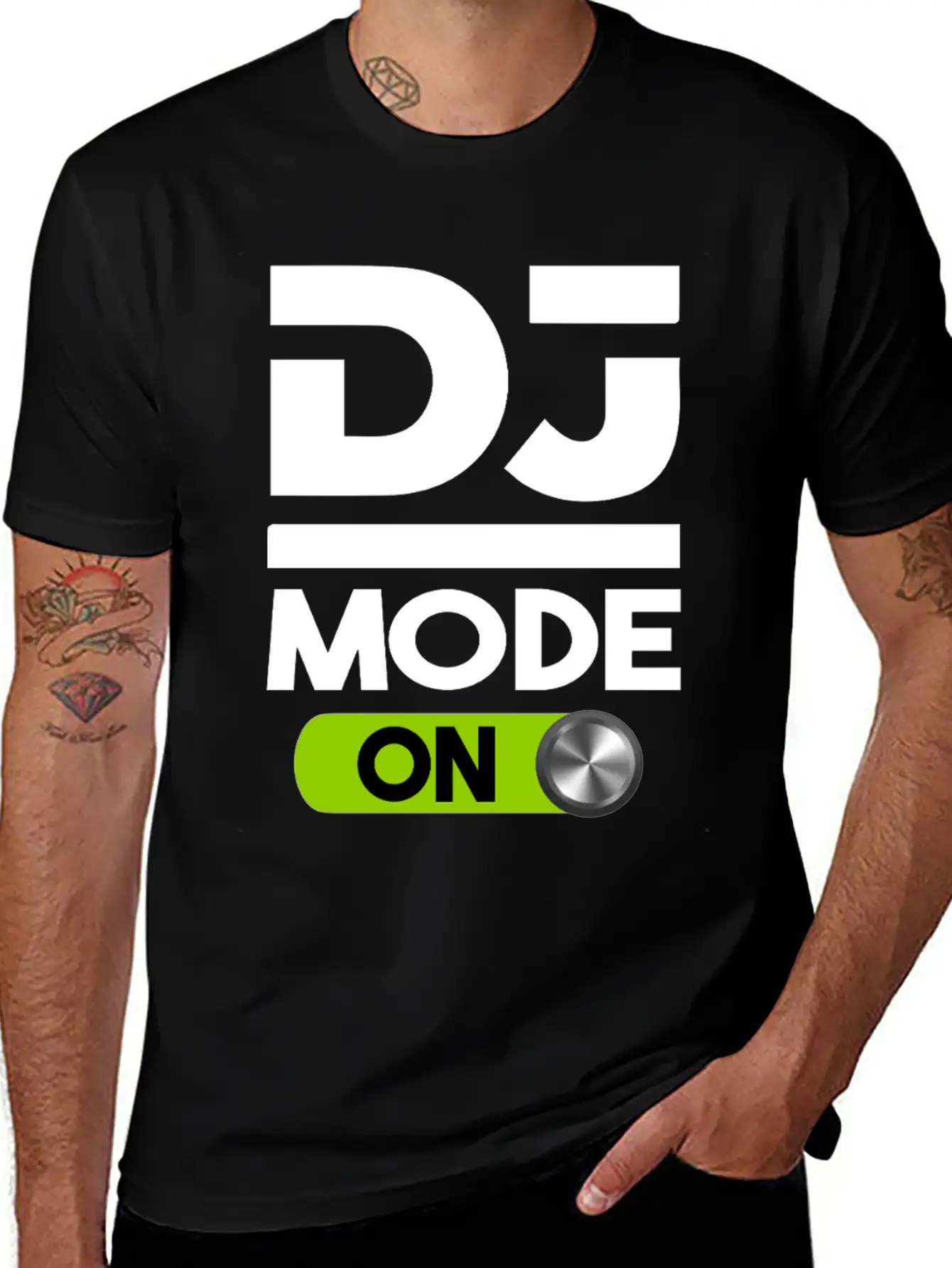 DJ Mode ON Design For Disc Jockey Men & Women Unisex Short Sleeve Soft Cotton T-Shirt – Casual Everyday Wear