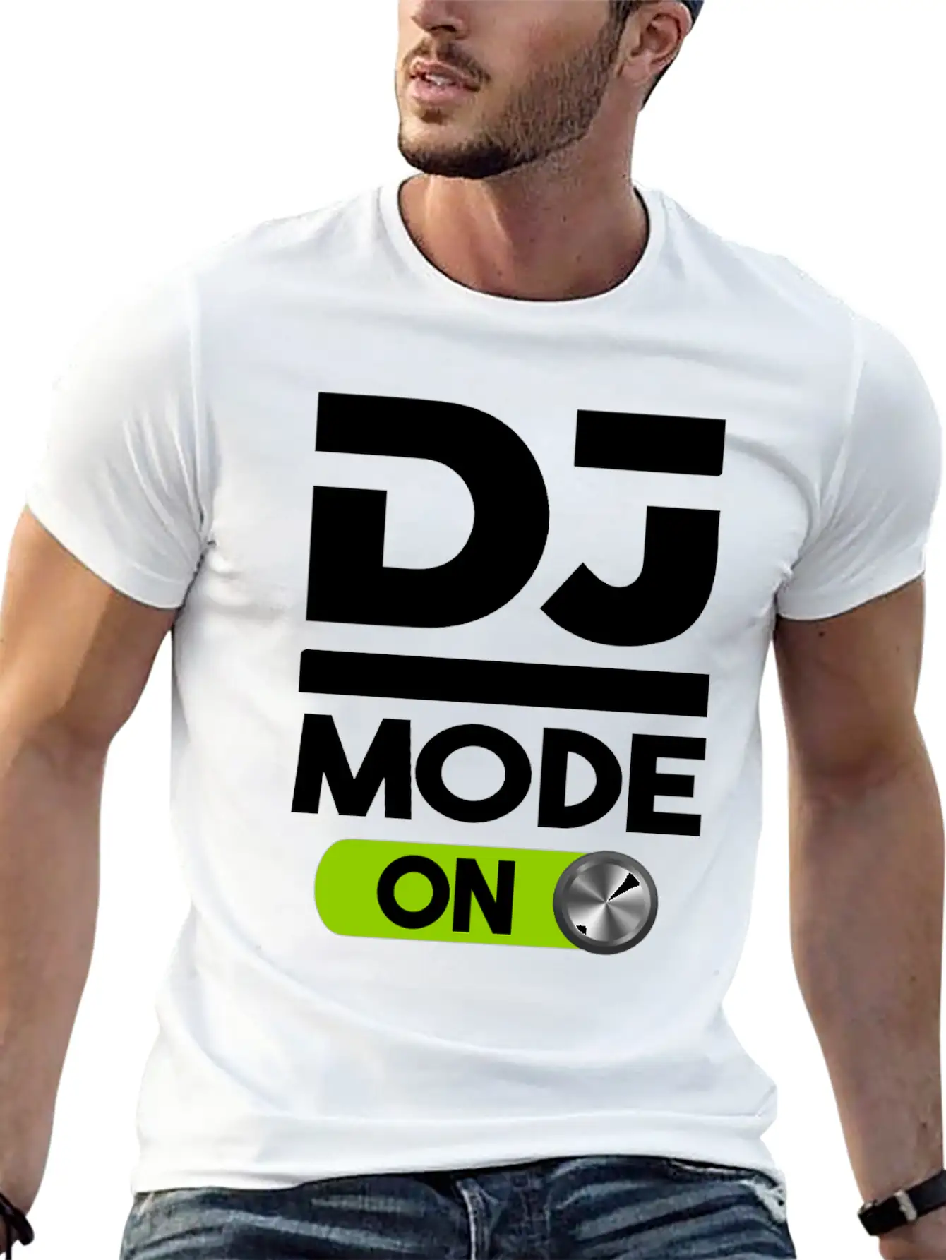 DJ Mode ON Design For Disc Jockey Men & Women Unisex Short Sleeve Soft Cotton T-Shirt – Casual Everyday Wear