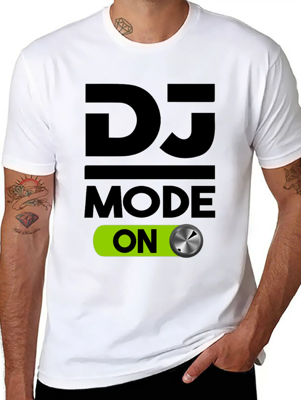 DJ Mode ON Design For Disc Jockey Men & Women Unisex Short Sleeve Soft Cotton T-Shirt – Casual Everyday Wear