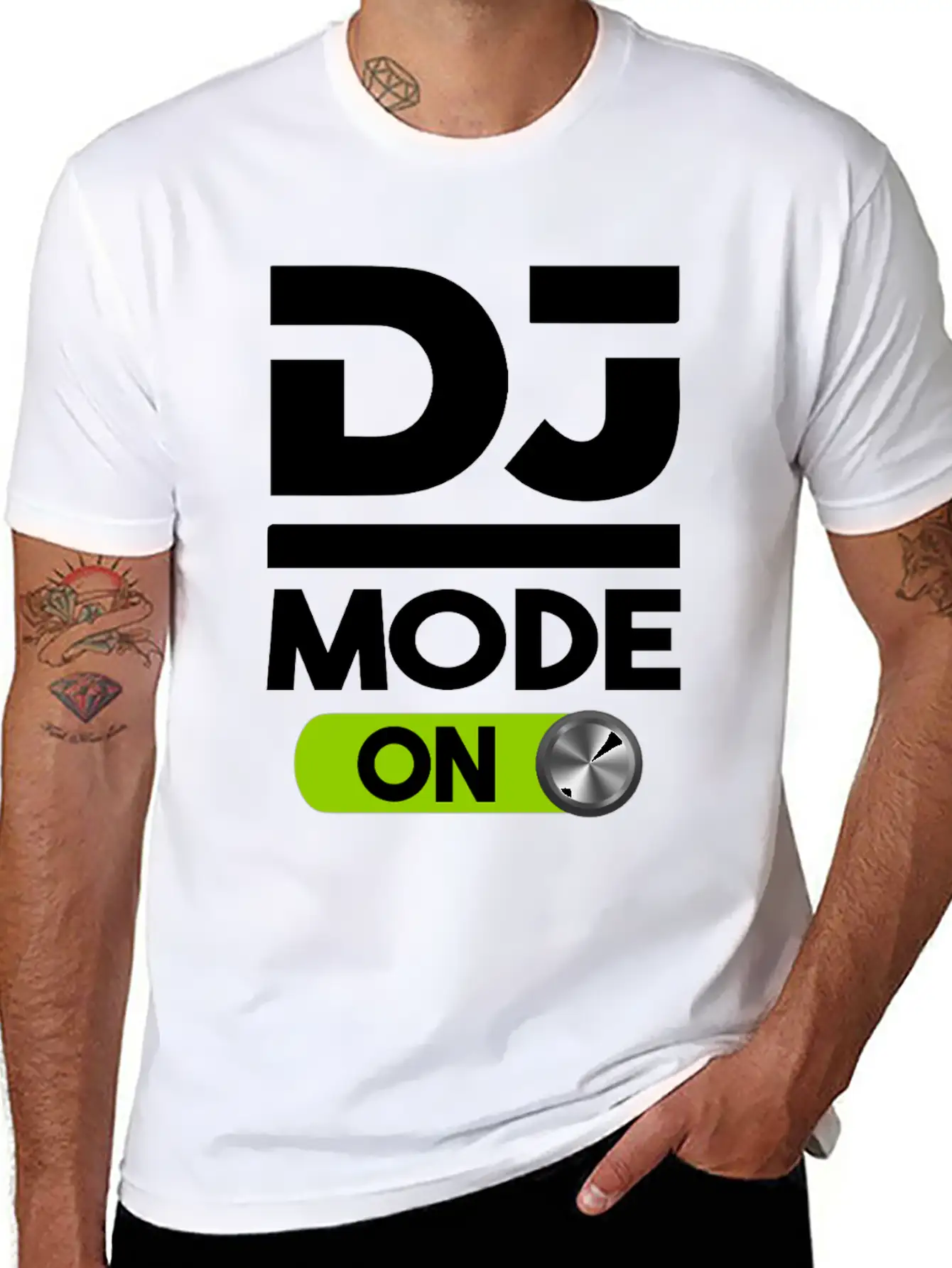 DJ Mode ON Design For Disc Jockey Men & Women Unisex Short Sleeve Soft Cotton T-Shirt – Casual Everyday Wear