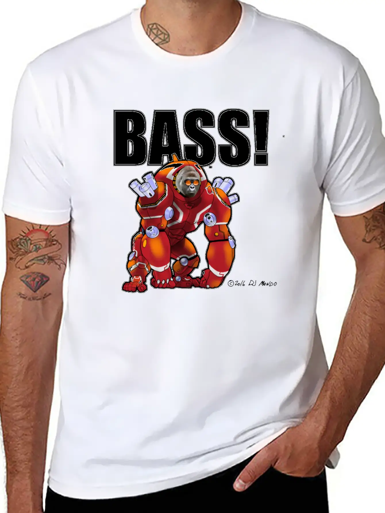 DJ Mondo's Rave: BASS! Unisex Short Sleeve Soft Cotton T-Shirt – Casual Everyday Wear