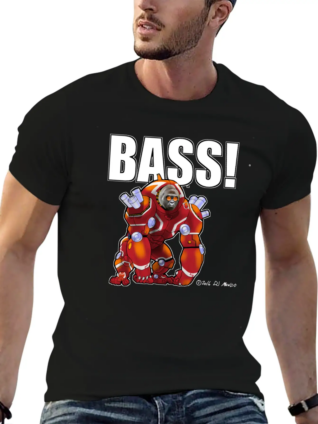 DJ Mondo's Rave: BASS! Unisex Short Sleeve Soft Cotton T-Shirt – Casual Everyday Wear