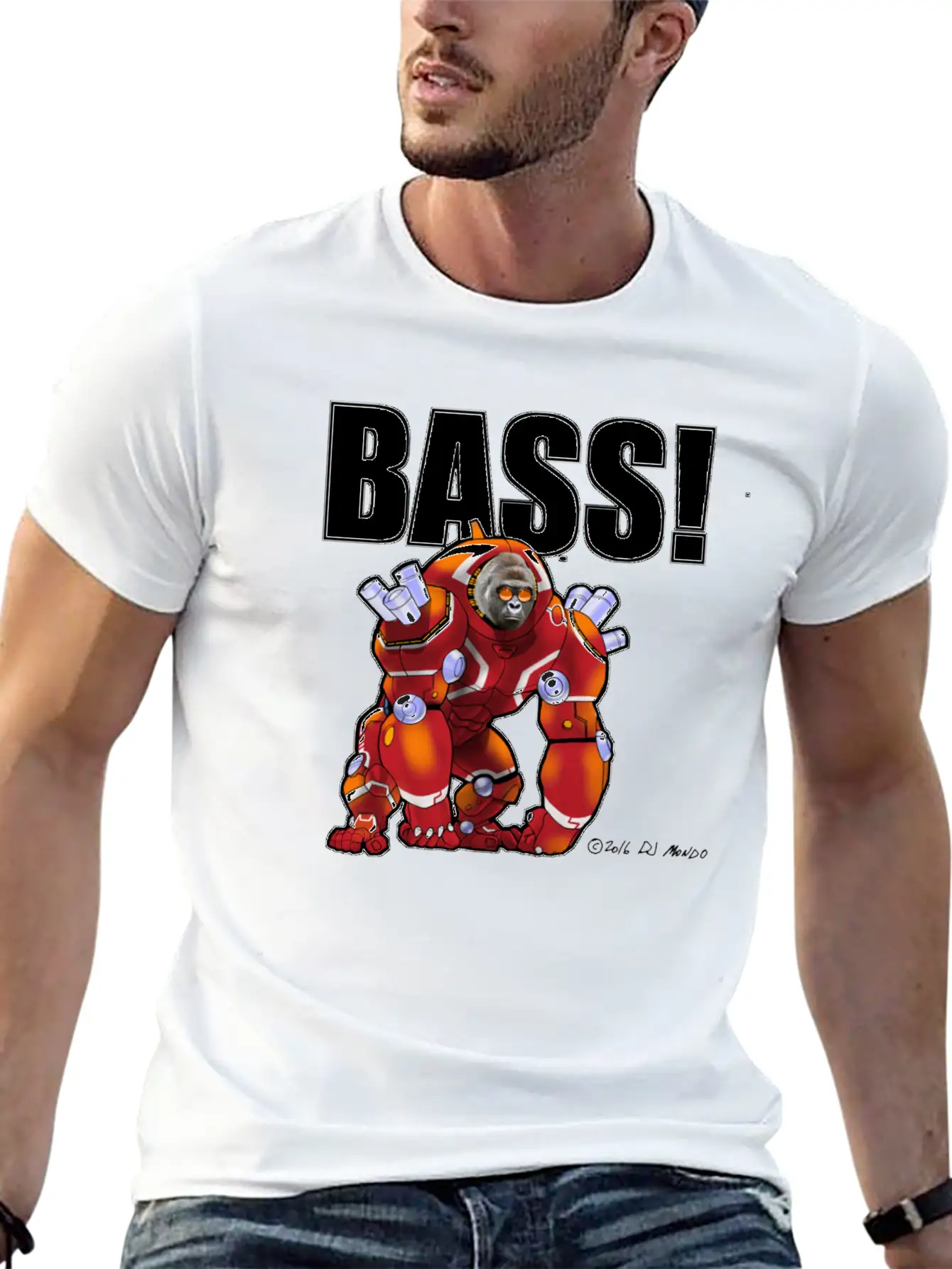 DJ Mondo's Rave: BASS! Unisex Short Sleeve Soft Cotton T-Shirt – Casual Everyday Wear