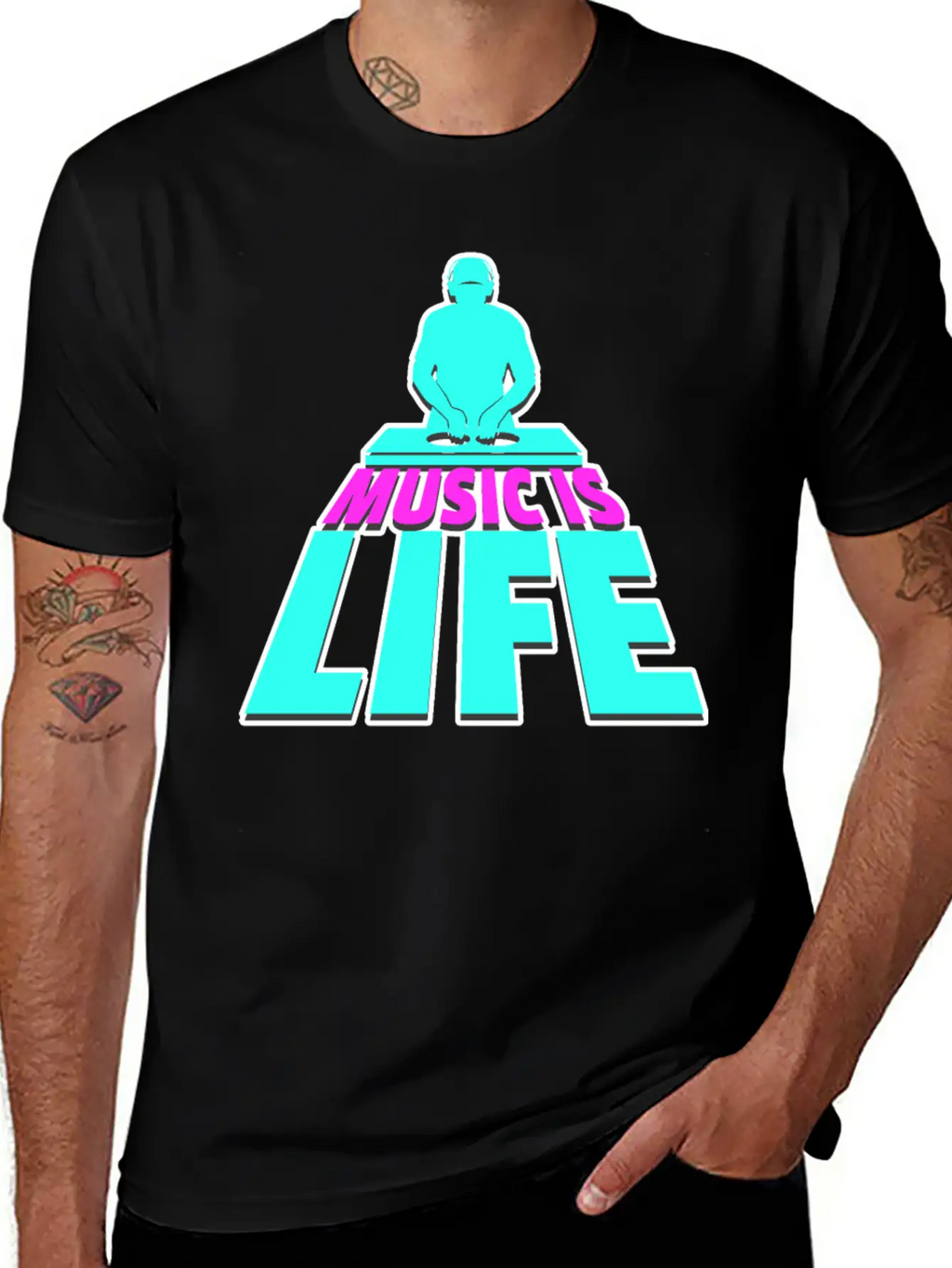 DJ Music Disk Jockey Stylish Everyday T-Shirt – Unisex Basic Cotton Tee