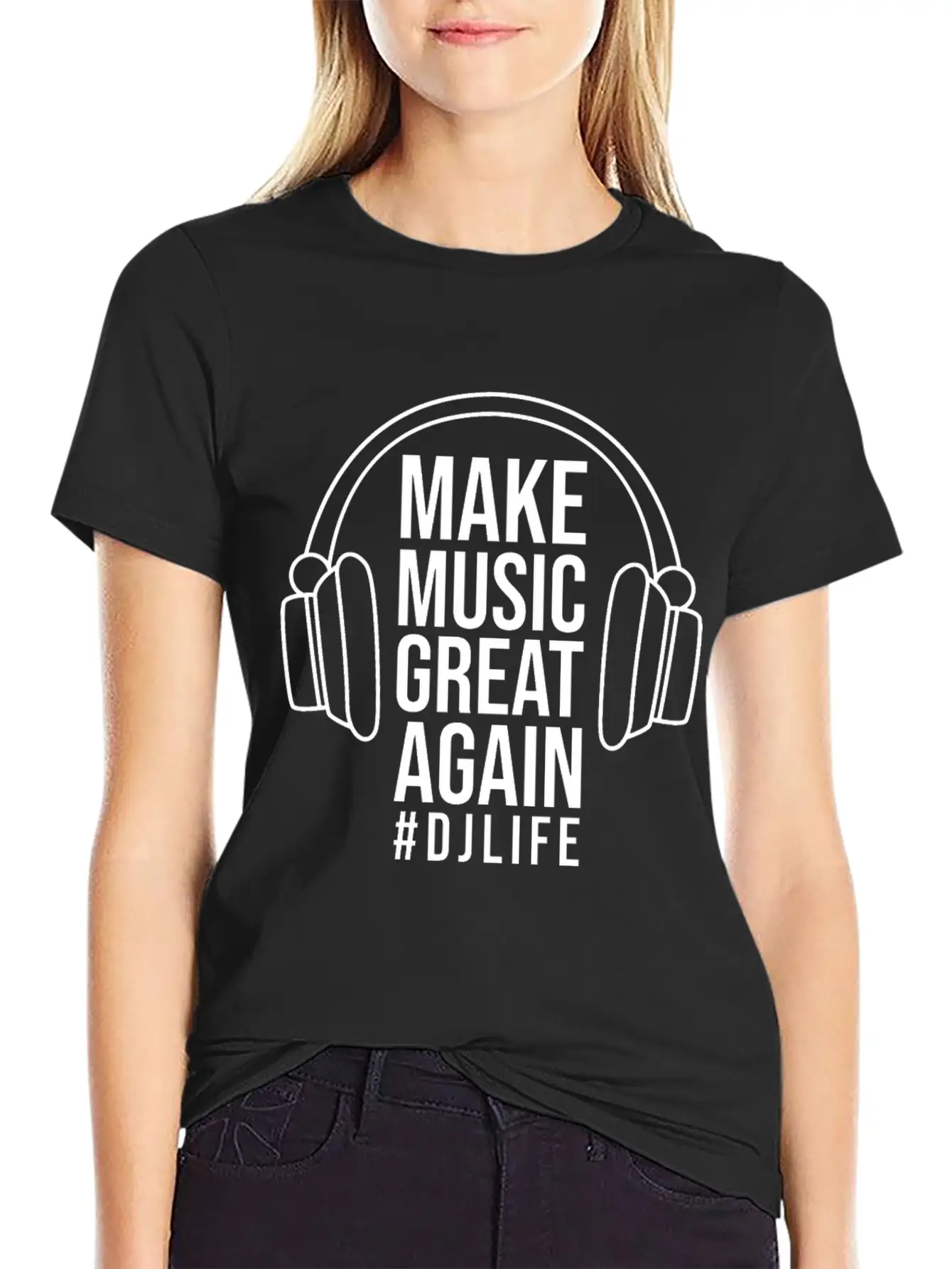 DJ Records Djane Turntable Music Vinyl Unisex Short Sleeve Soft Cotton T-Shirt – Casual Everyday Wear