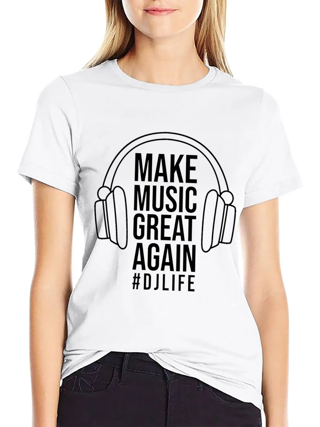 DJ Records Djane Turntable Music Vinyl Unisex Short Sleeve Soft Cotton T-Shirt – Casual Everyday Wear