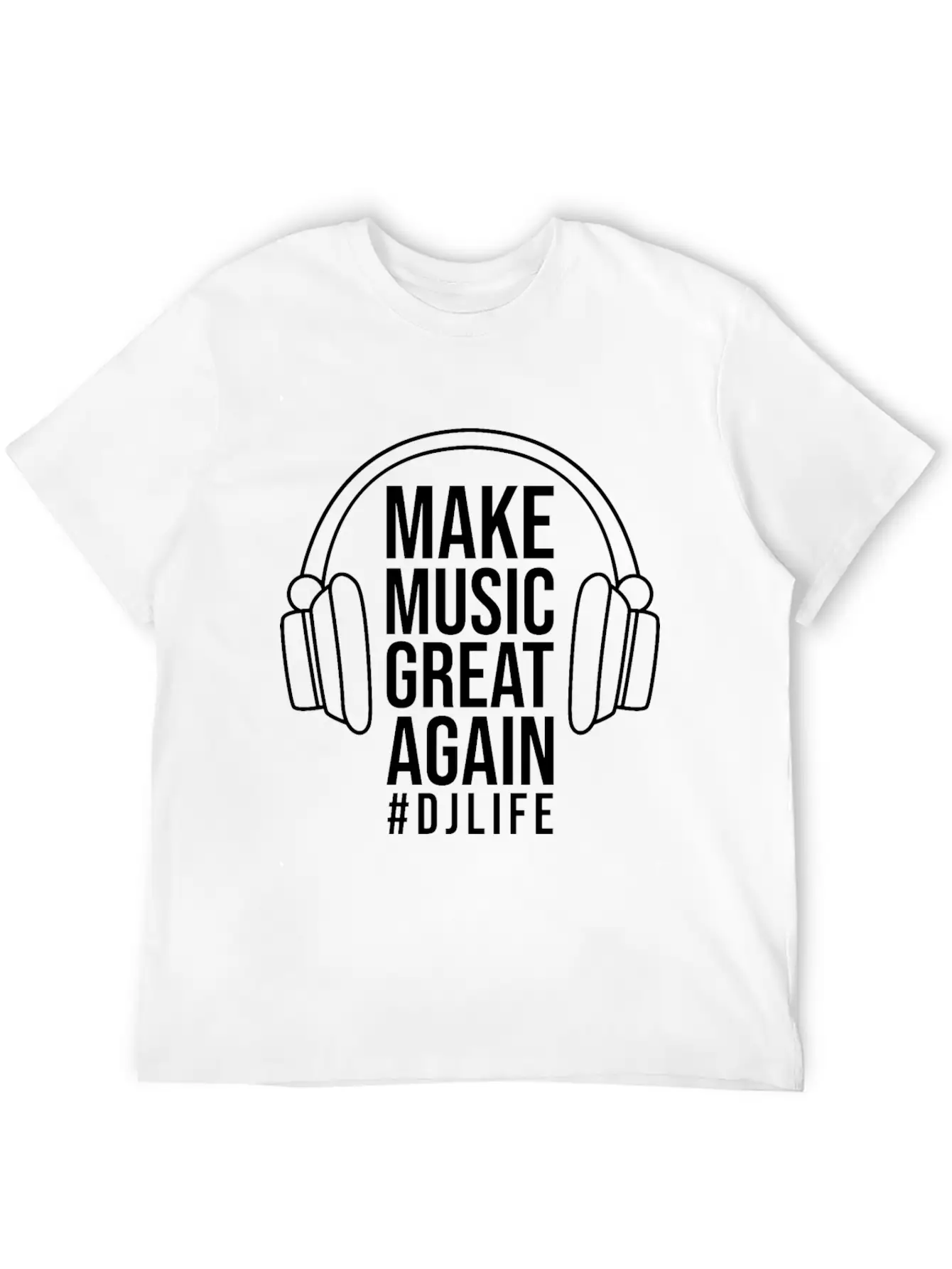 DJ Records Djane Turntable Music Vinyl Unisex Short Sleeve Soft Cotton T-Shirt – Casual Everyday Wear