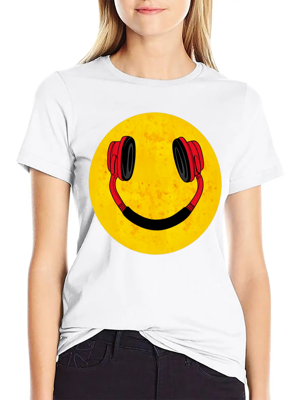 DJ Smile Music Headphones Breathable Soft Cotton T-Shirt – Timeless Casual Look