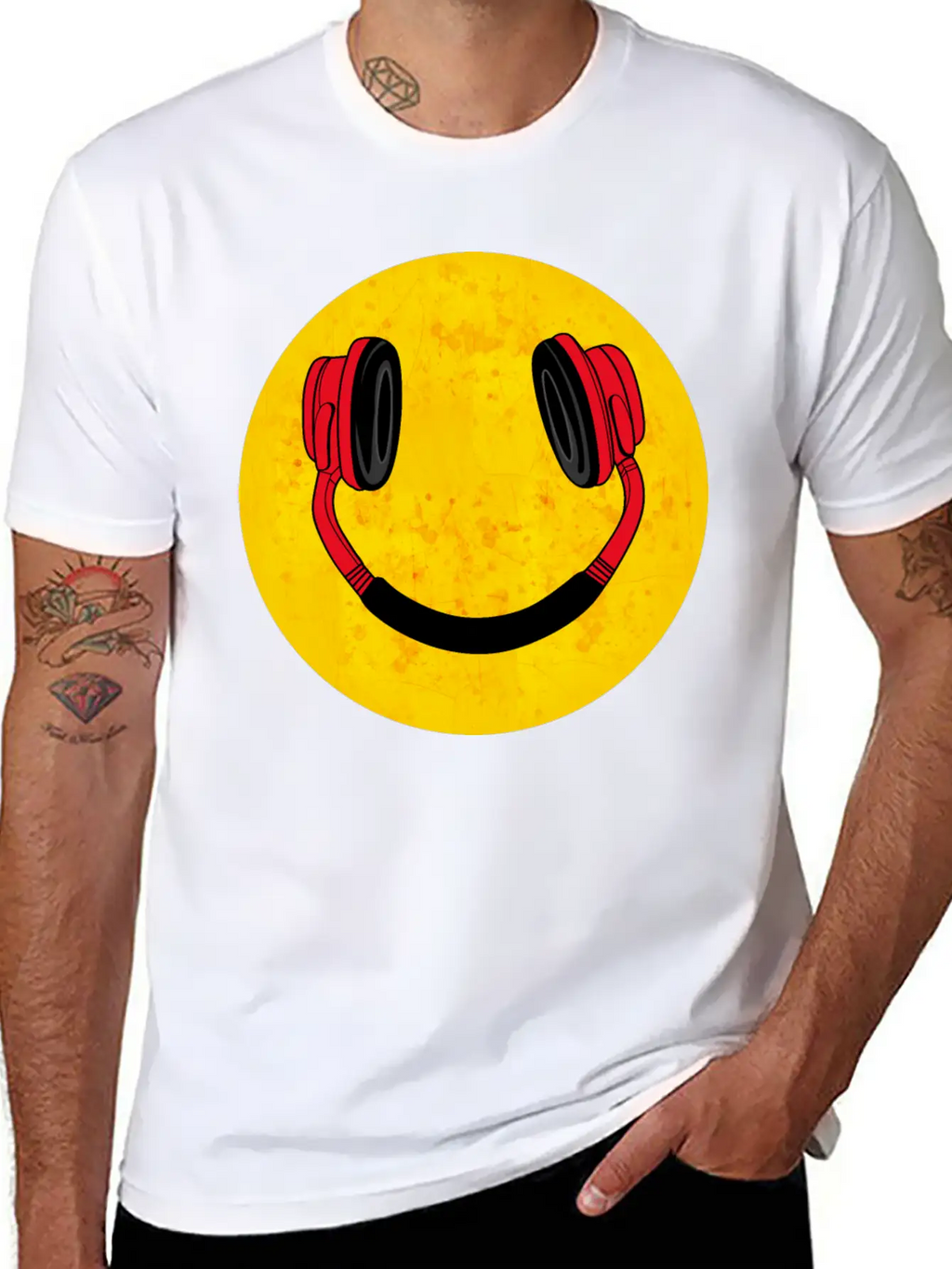 DJ Smile Music Headphones Breathable Soft Cotton T-Shirt – Timeless Casual Look