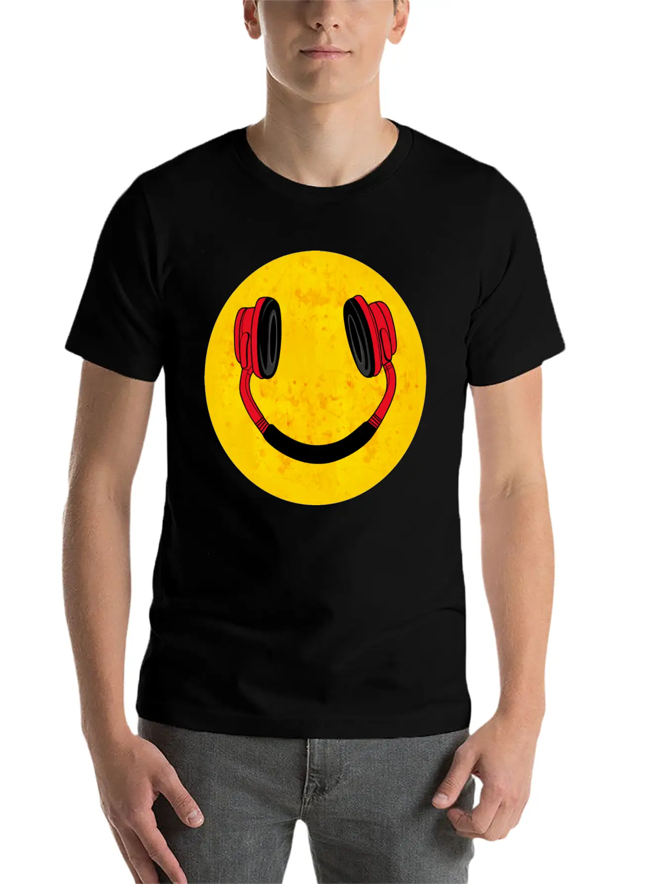 DJ Smile Music Headphones Breathable Soft Cotton T-Shirt – Timeless Casual Look