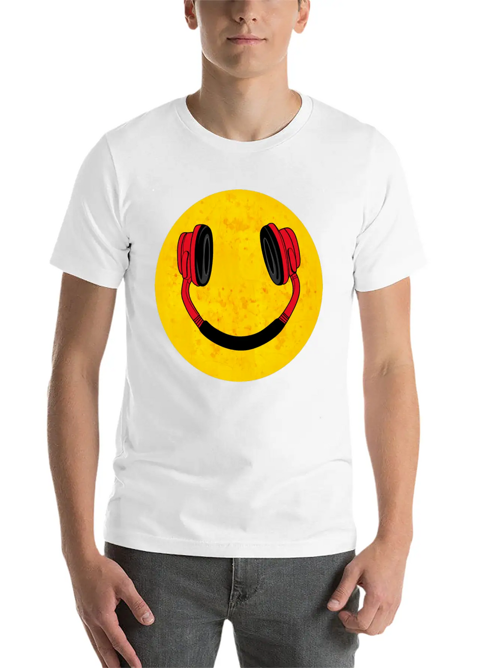 DJ Smile Music Headphones Breathable Soft Cotton T-Shirt – Timeless Casual Look