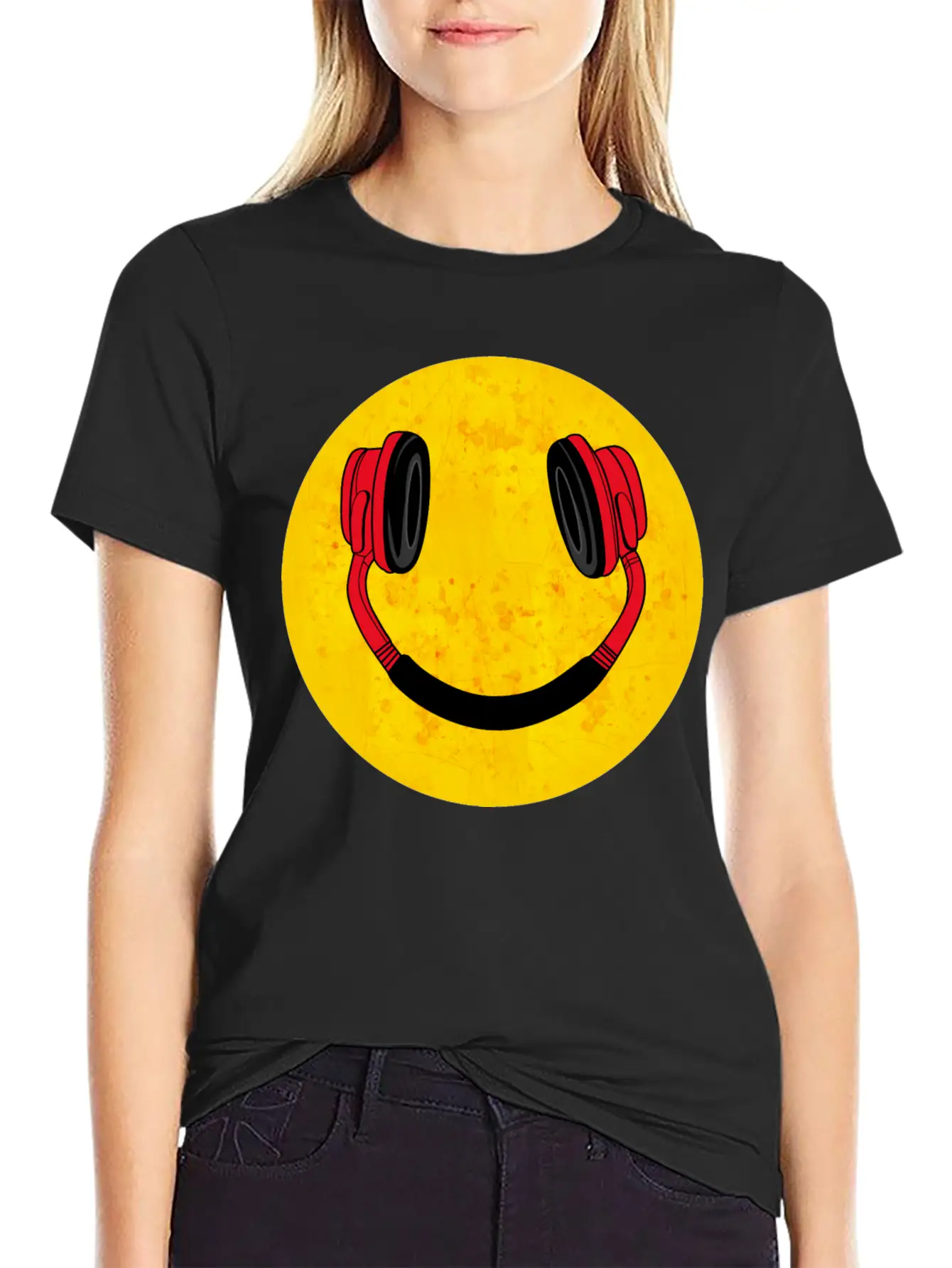 DJ Smile Music Headphones Breathable Soft Cotton T-Shirt – Timeless Casual Look