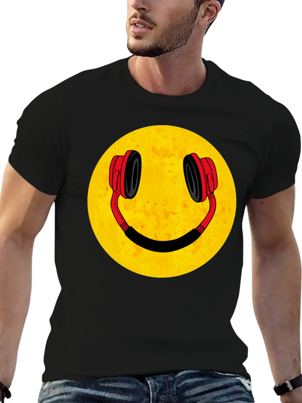 DJ Smile Music Headphones Breathable Soft Cotton T-Shirt – Timeless Casual Look