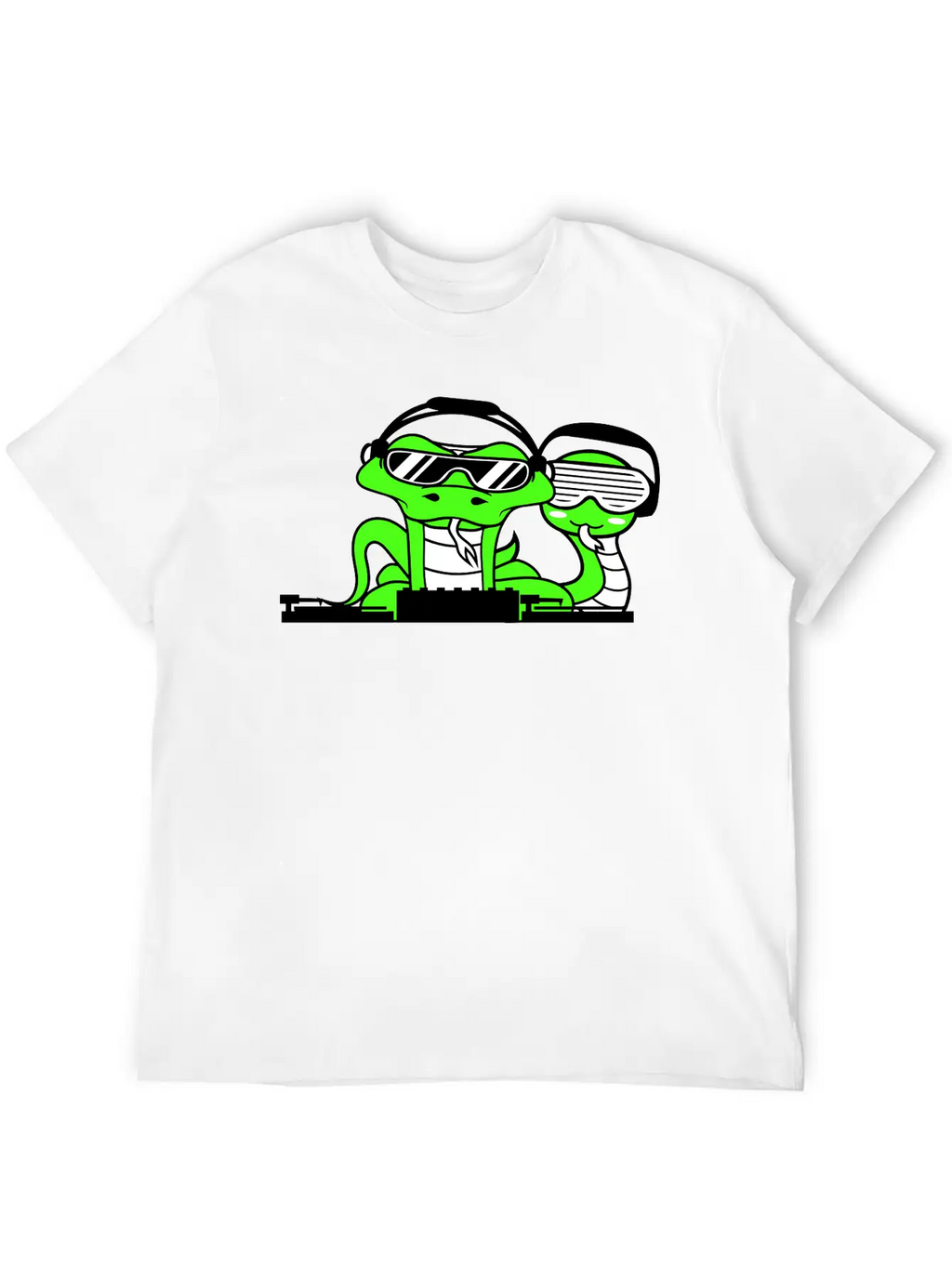 DJ Team 2 Snakes Friends Snake Crew Music Party Unisex Short Sleeve Soft Cotton T-Shirt – Casual Everyday Wear