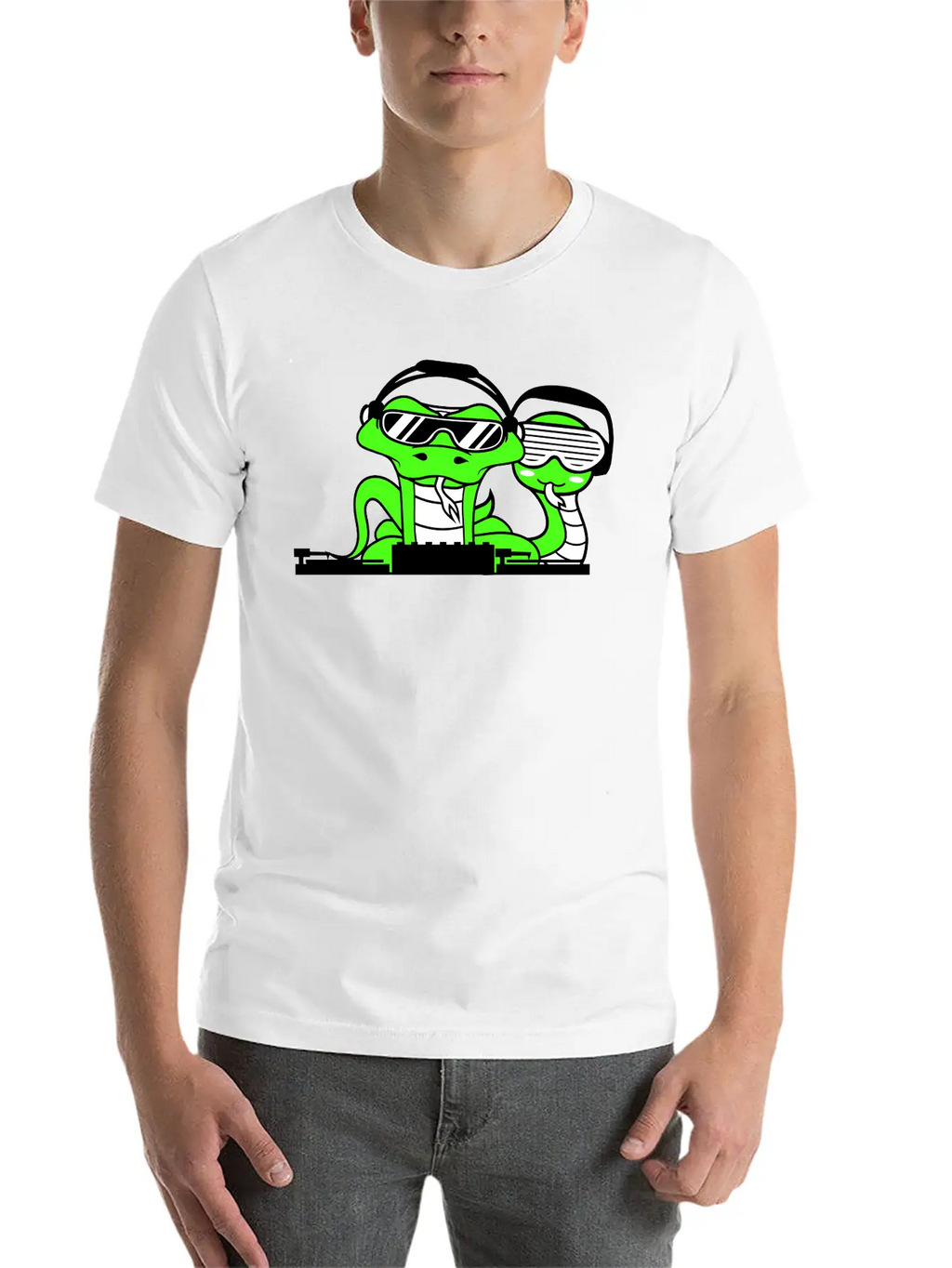 DJ Team 2 Snakes Friends Snake Crew Music Party Unisex Short Sleeve Soft Cotton T-Shirt – Casual Everyday Wear