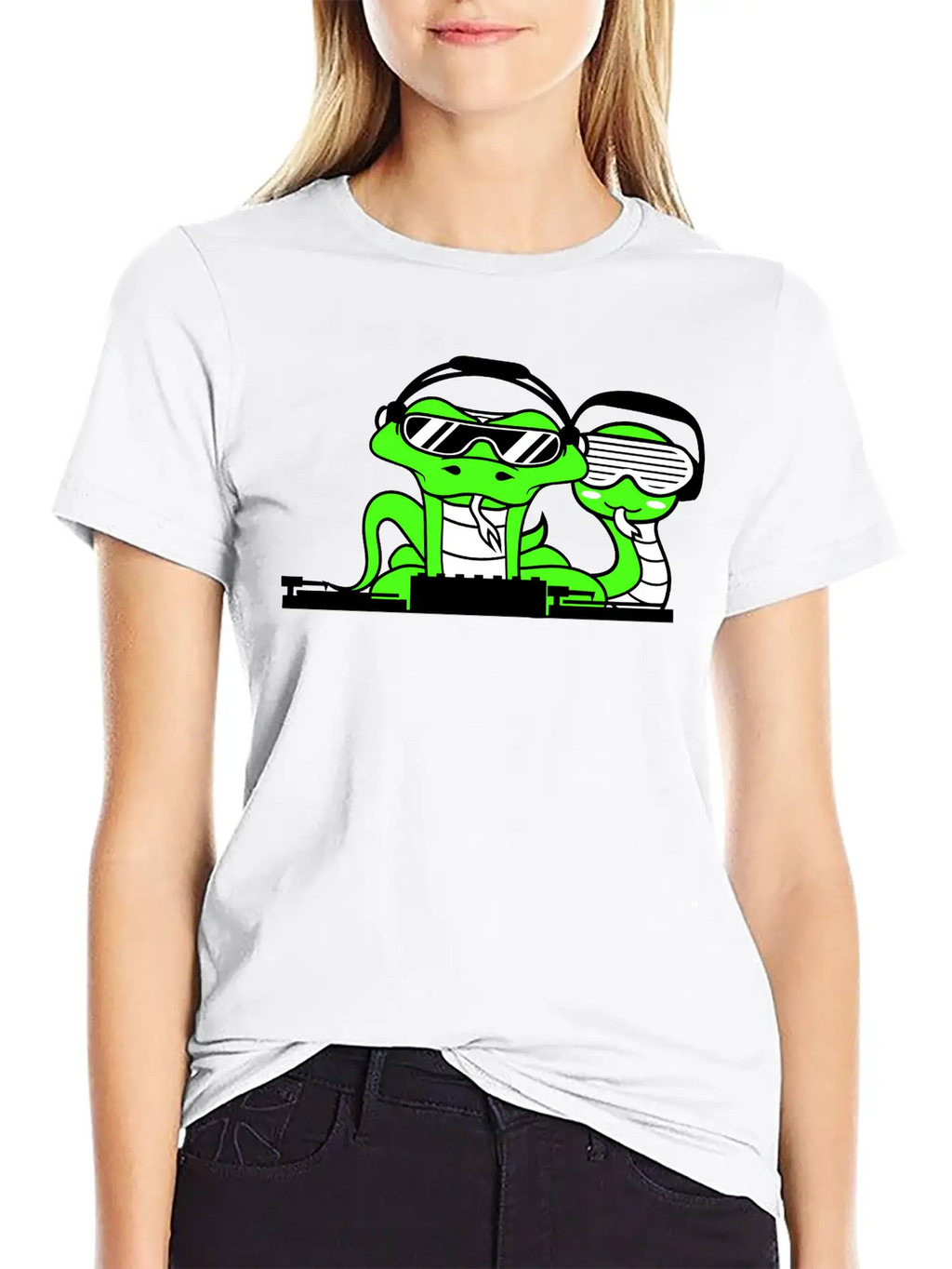 DJ Team 2 Snakes Friends Snake Crew Music Party Unisex Short Sleeve Soft Cotton T-Shirt – Casual Everyday Wear