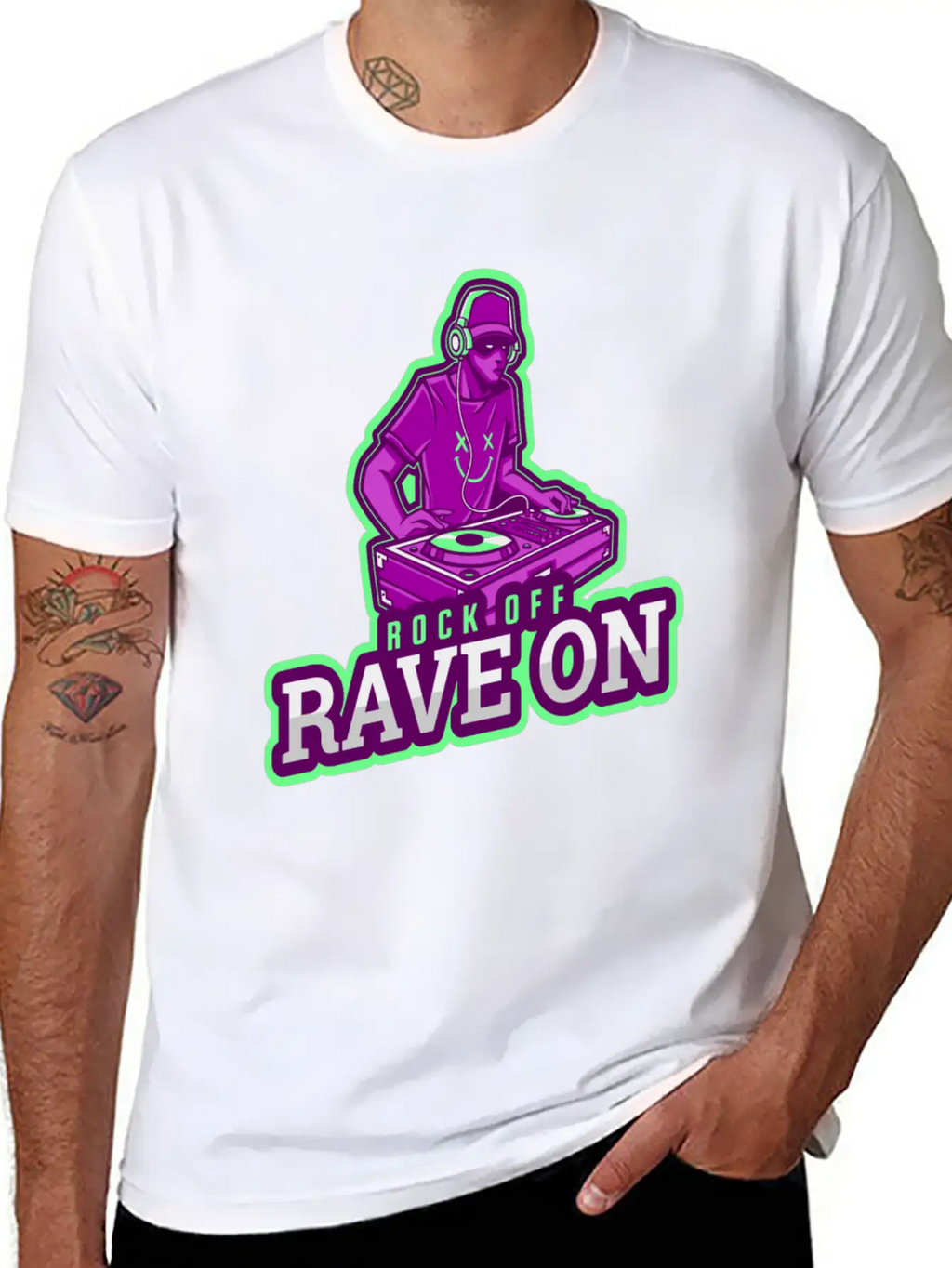 Dj Techno Electronic House Cyperpunk Music Industr Stylish Everyday T-Shirt – Unisex Basic Cotton Tee