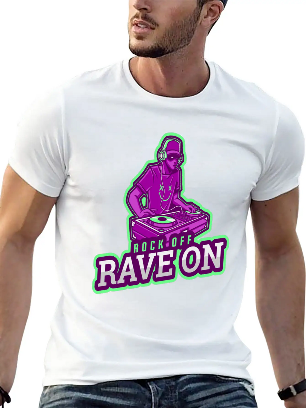 Dj Techno Electronic House Cyperpunk Music Industr Stylish Everyday T-Shirt – Unisex Basic Cotton Tee