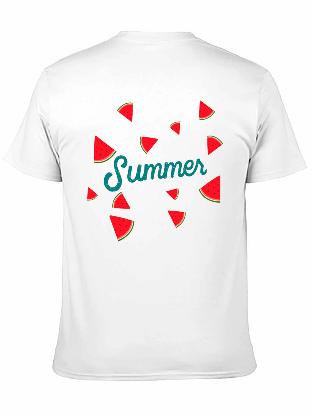 Summer Watermelon Graphic Print Black T-Shirt