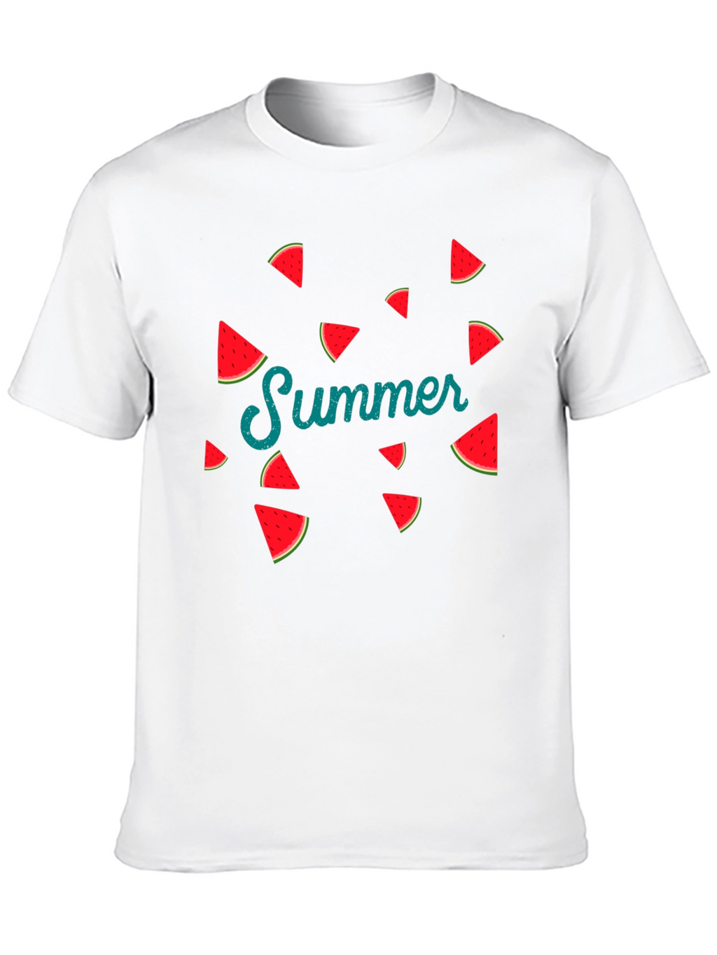Summer Watermelon Graphic Print Black T-Shirt