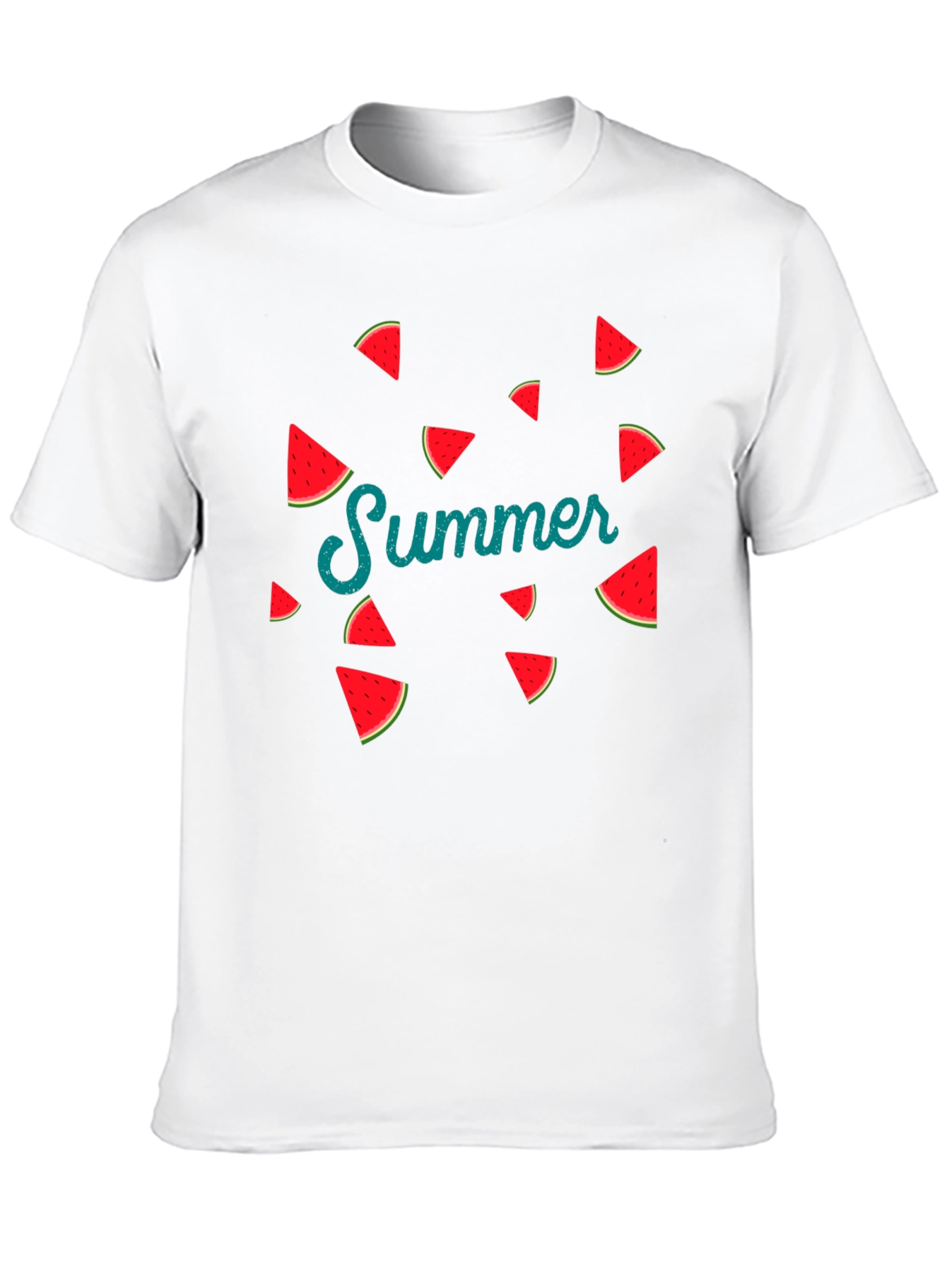 Summer Watermelon Graphic Print Black T-Shirt