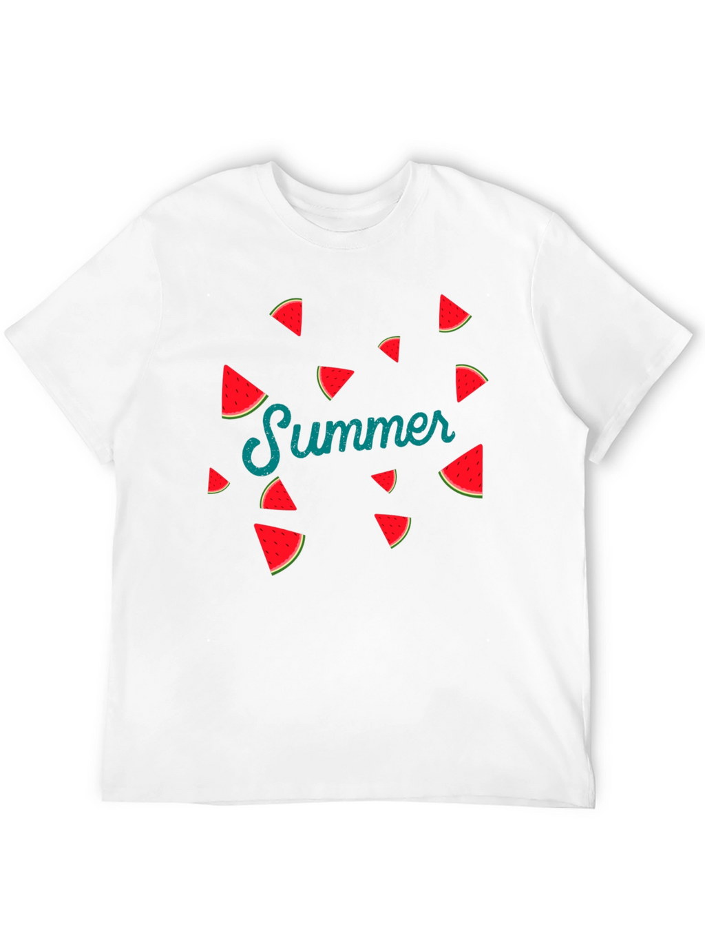 Summer Watermelon Graphic Print Black T-Shirt