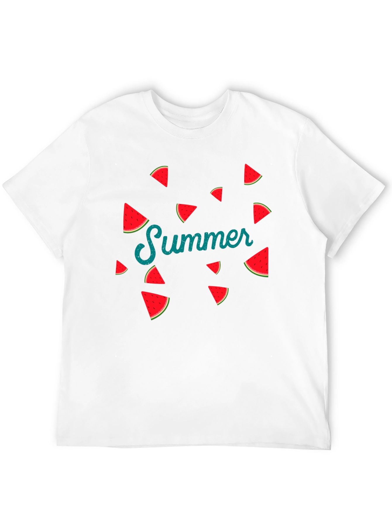 Summer Watermelon Graphic Print Black T-Shirt