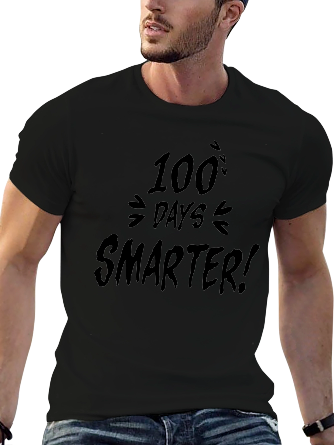 100 Days Smarter T-Shirt - Soft Cotton Crew Neck Tee