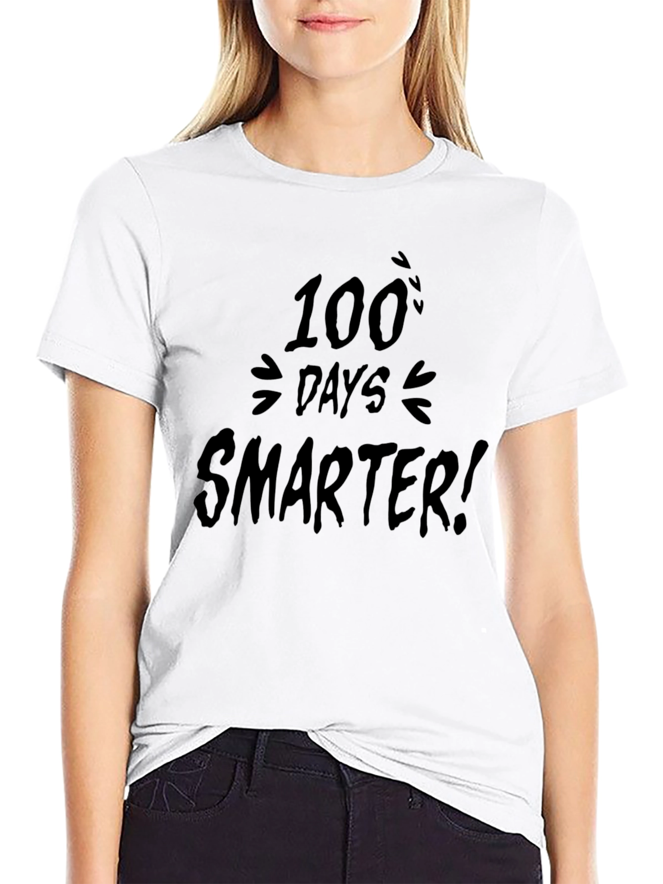 100 Days Smarter T-Shirt - Soft Cotton Crew Neck Tee