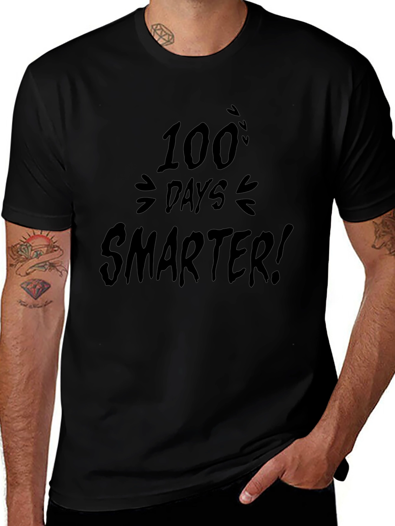 100 Days Smarter T-Shirt - Soft Cotton Crew Neck Tee