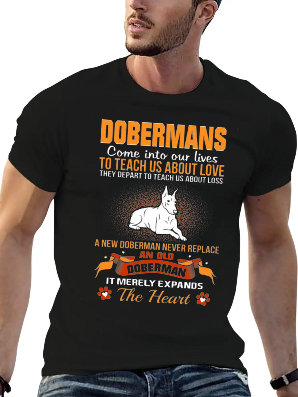 Doberman Come Into Lives To Teach Us About Love Unisex Casual T-Shirt – Clean Design For Daily Comfort