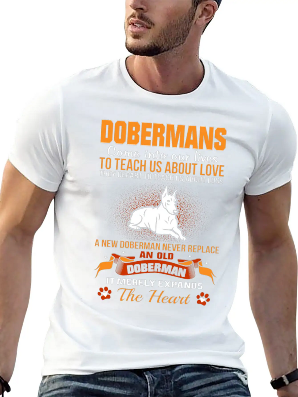 Doberman Come Into Lives To Teach Us About Love Unisex Casual T-Shirt – Clean Design For Daily Comfort