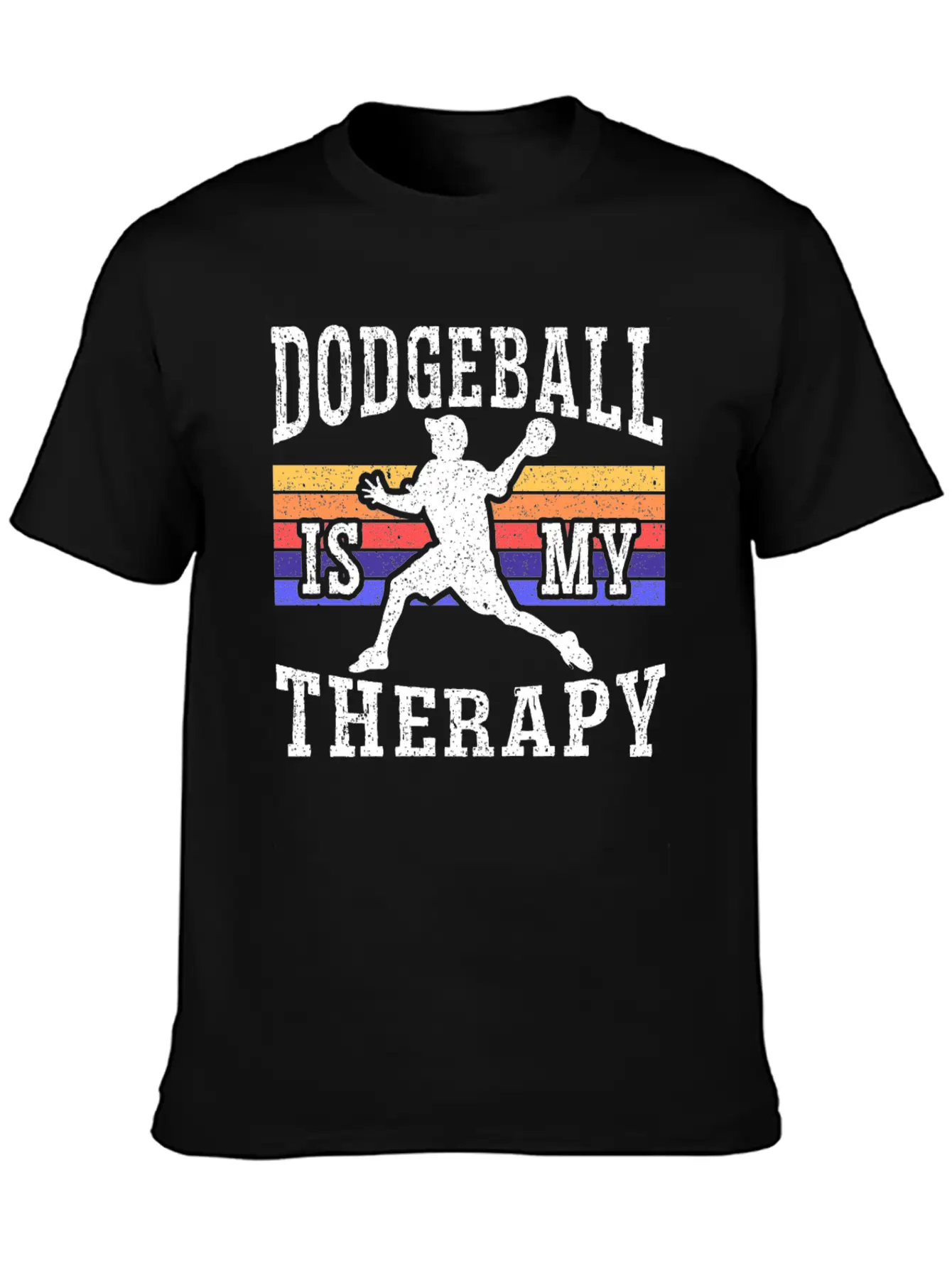 Dodgeball Is My Therapy Dodgeballer Dodgeball Stylish Everyday T-Shirt – Unisex Basic Cotton Tee