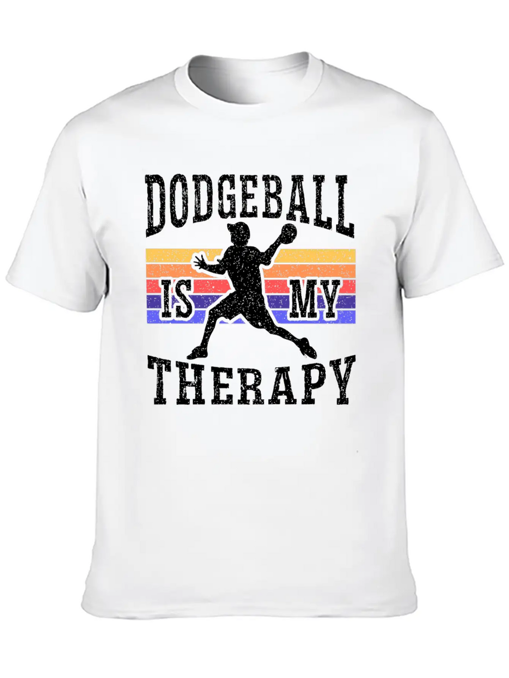 Dodgeball Is My Therapy Dodgeballer Dodgeball Stylish Everyday T-Shirt – Unisex Basic Cotton Tee