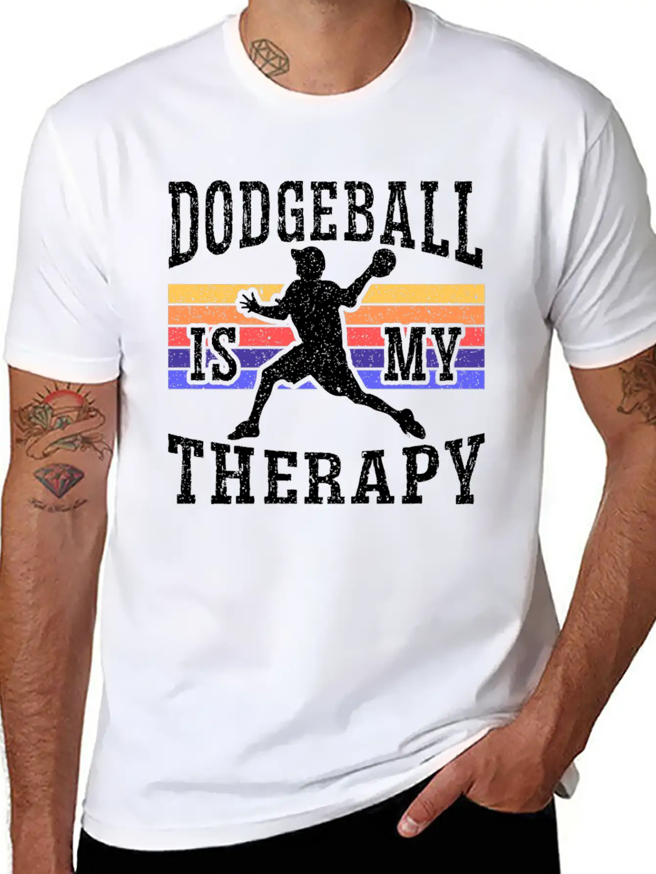 Dodgeball Is My Therapy Dodgeballer Dodgeball Stylish Everyday T-Shirt – Unisex Basic Cotton Tee