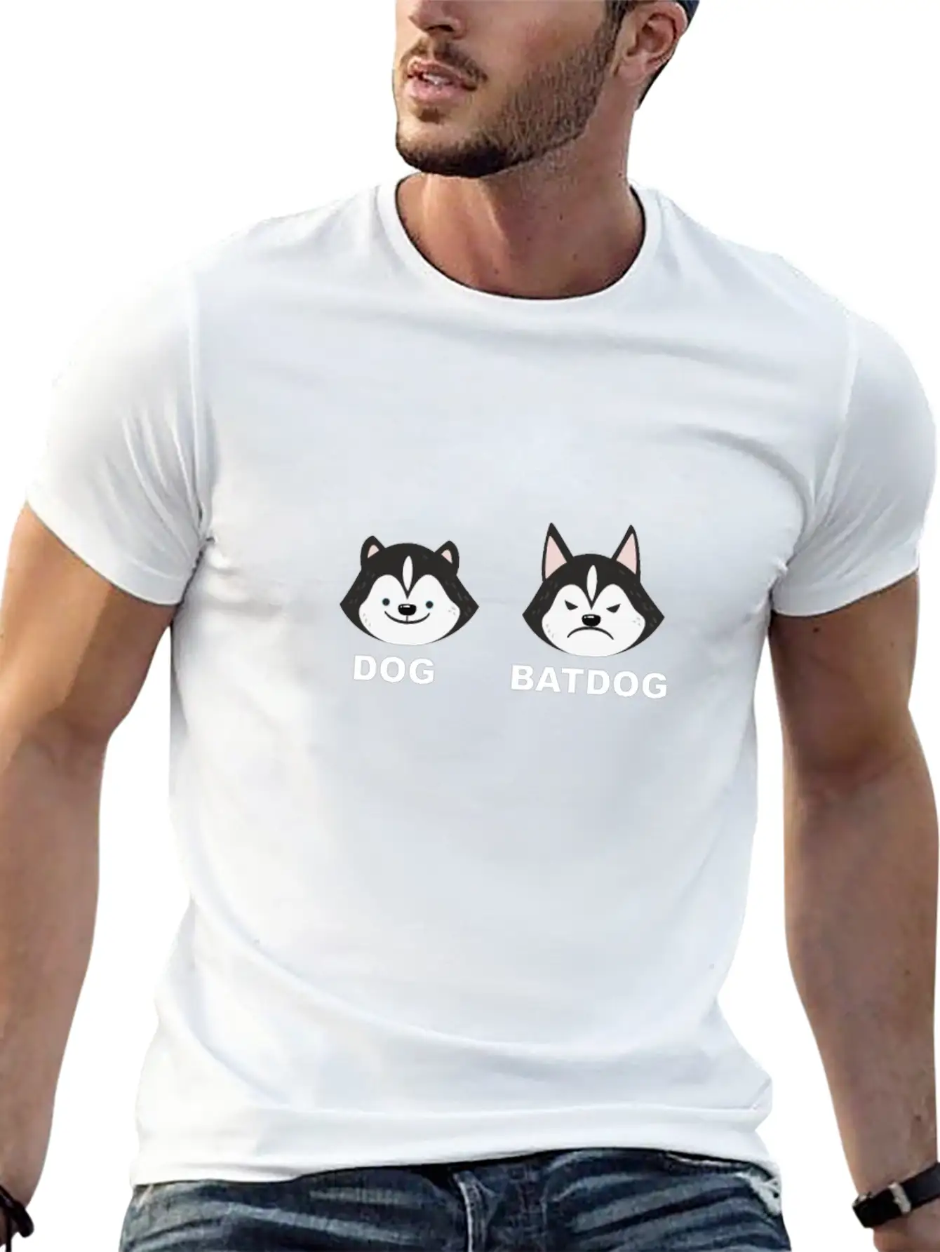 Dog And Batdog Essential Cotton Tee For Daily Outfits – Unisex Style