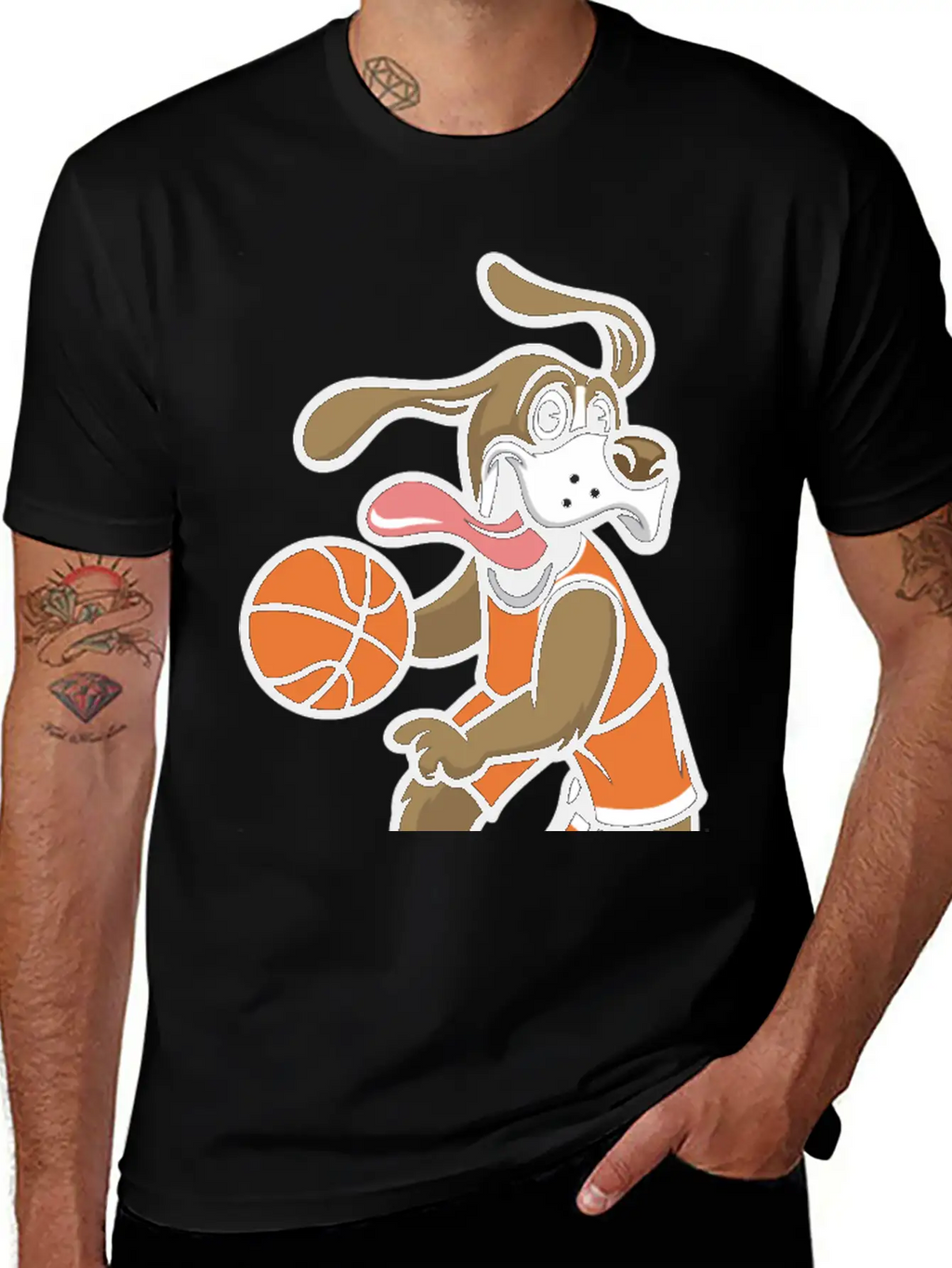 Dog Basketball Breathable Soft Cotton T-Shirt – Timeless Casual Look