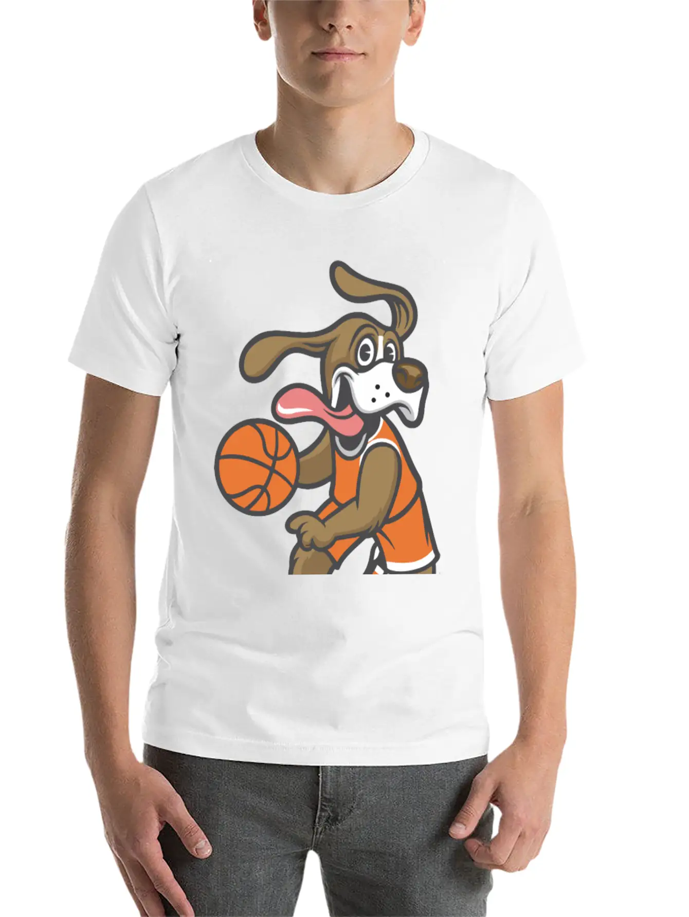 Dog Basketball Breathable Soft Cotton T-Shirt – Timeless Casual Look