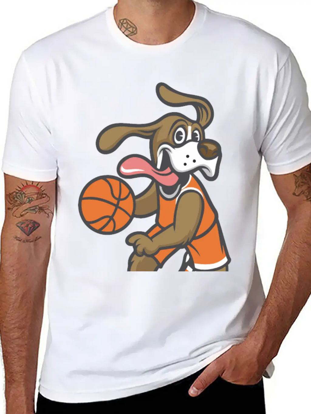 Dog Basketball Breathable Soft Cotton T-Shirt – Timeless Casual Look
