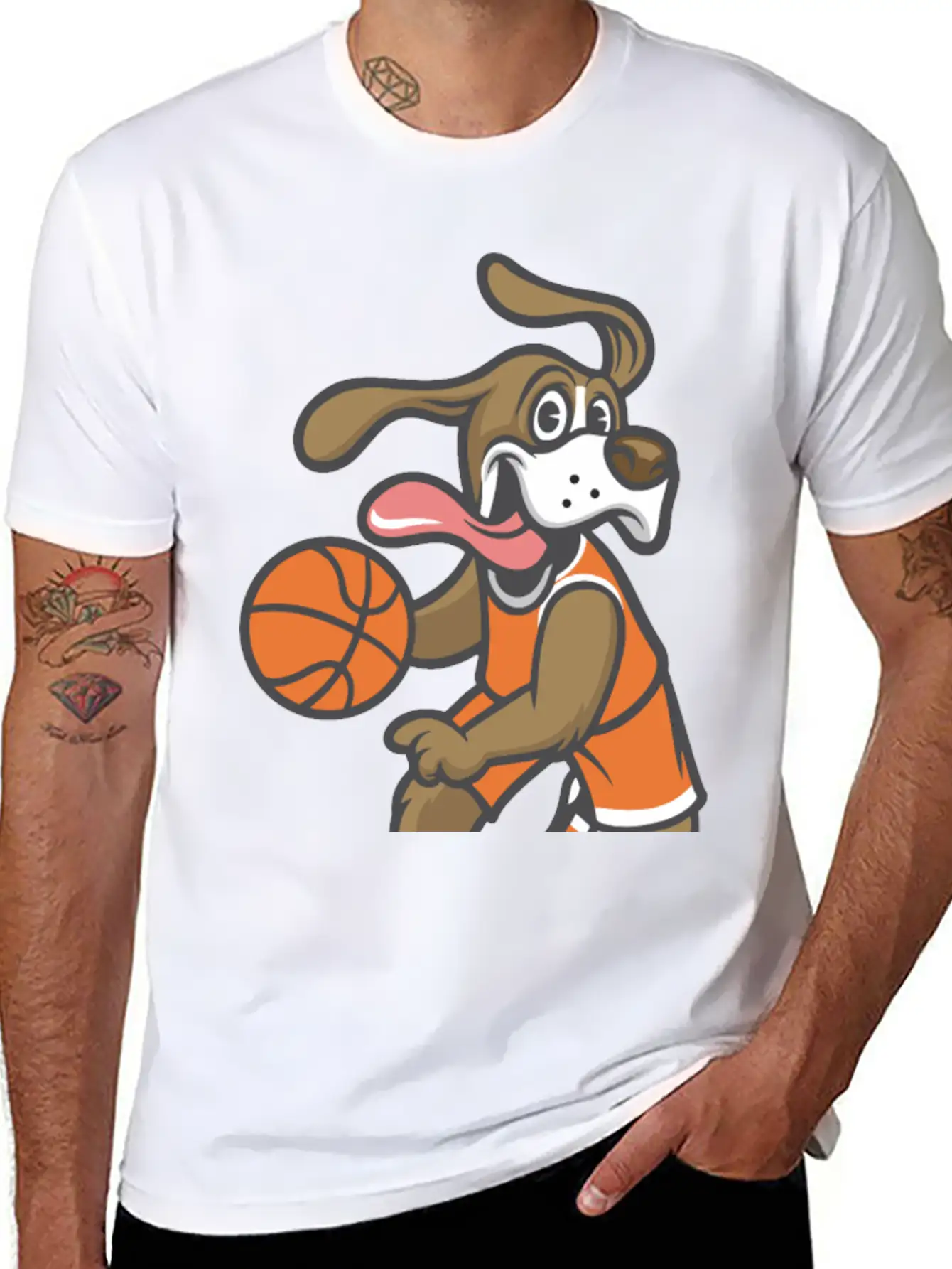 Dog Basketball Breathable Soft Cotton T-Shirt – Timeless Casual Look