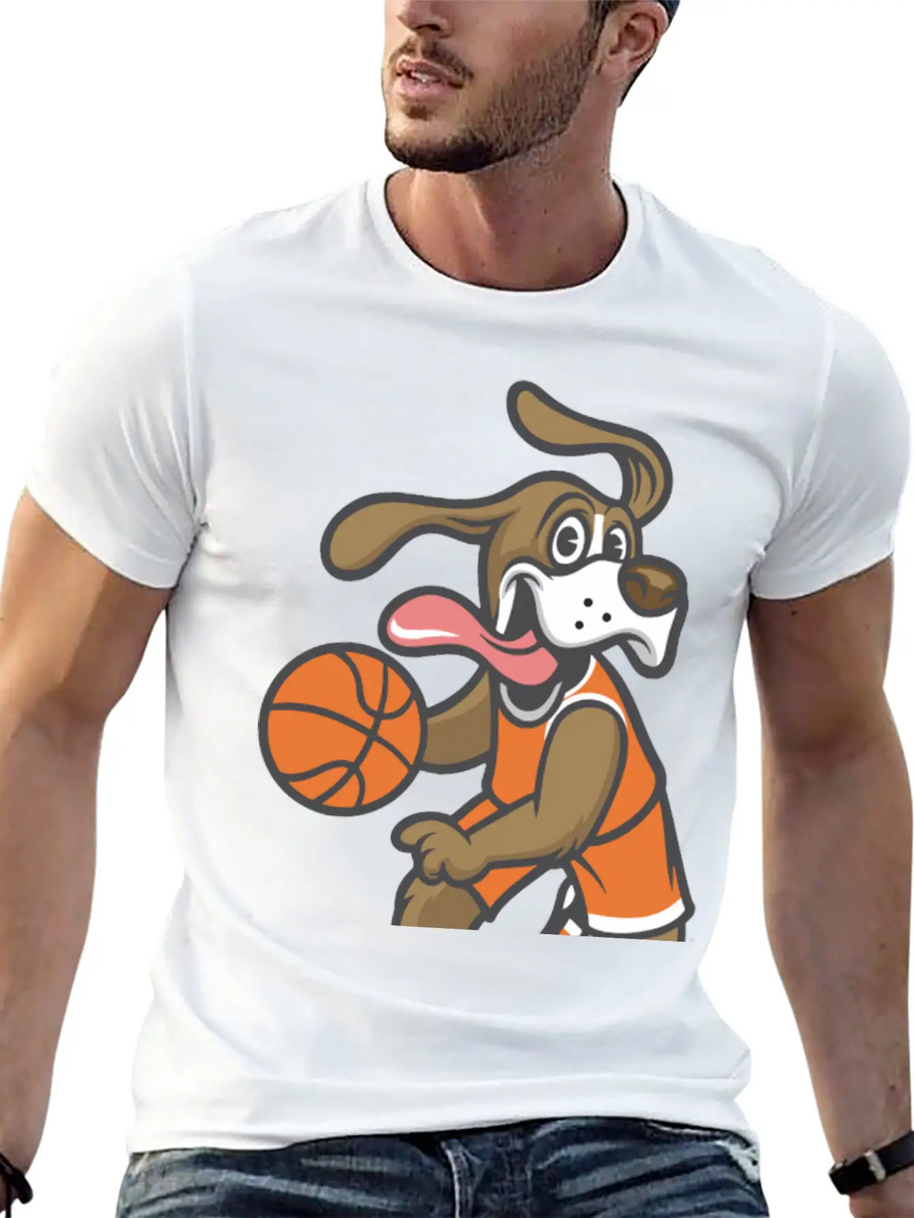 Dog Basketball Breathable Soft Cotton T-Shirt – Timeless Casual Look