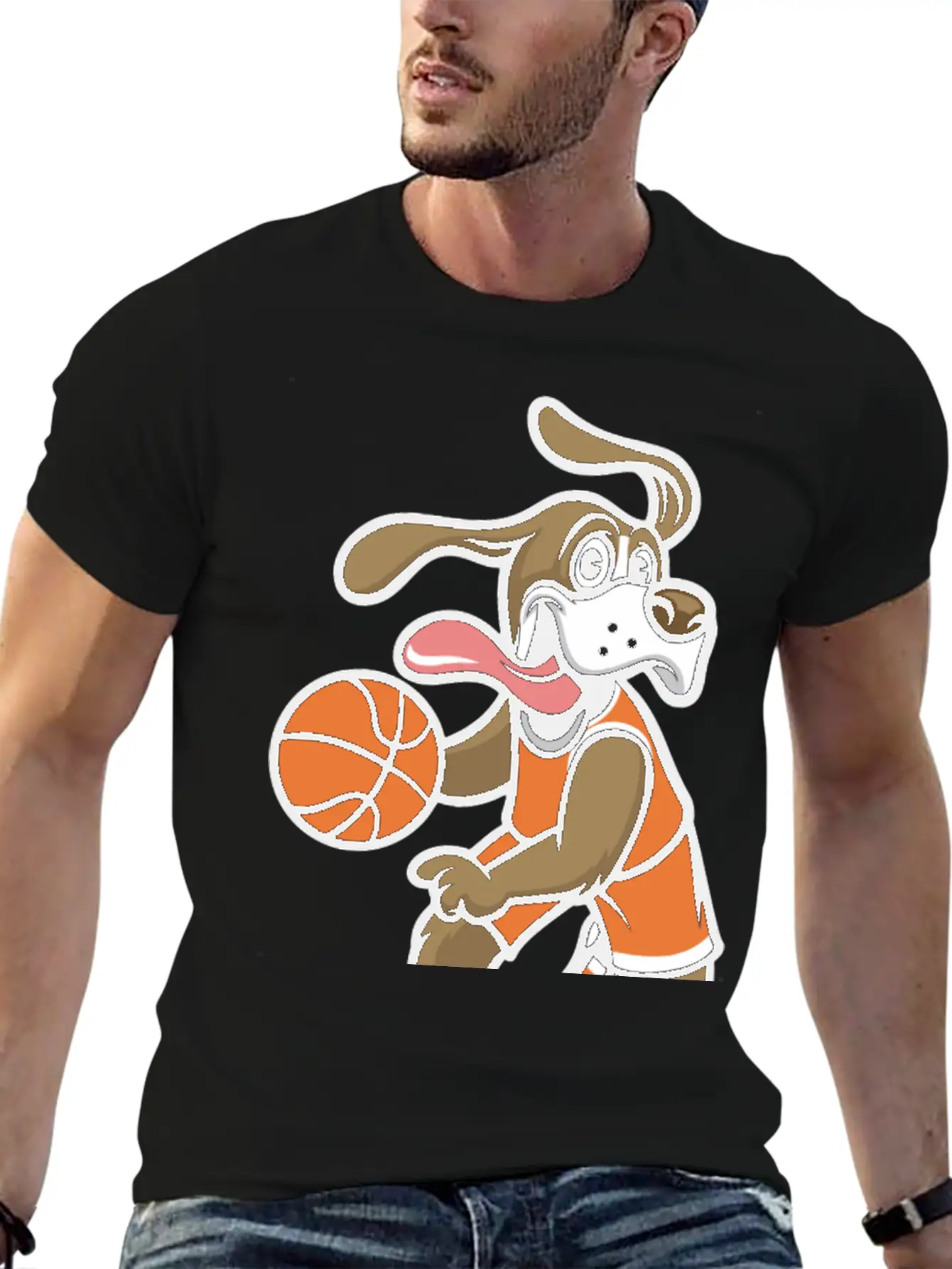Dog Basketball Breathable Soft Cotton T-Shirt – Timeless Casual Look