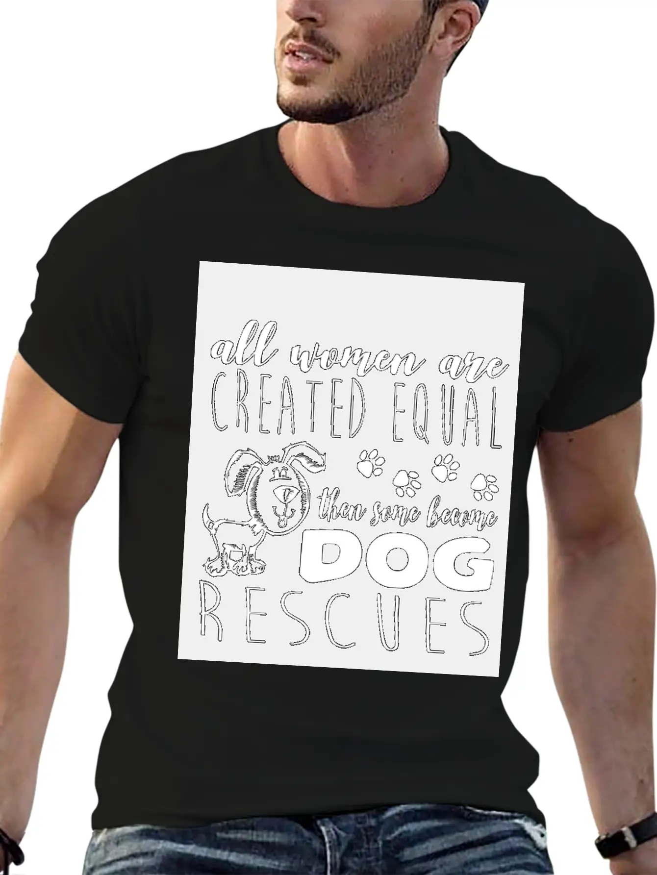 Dog - Become Dog Rescues T Shirt Casual Graphic T-Shirt – Simple And Comfortable Daily Wear