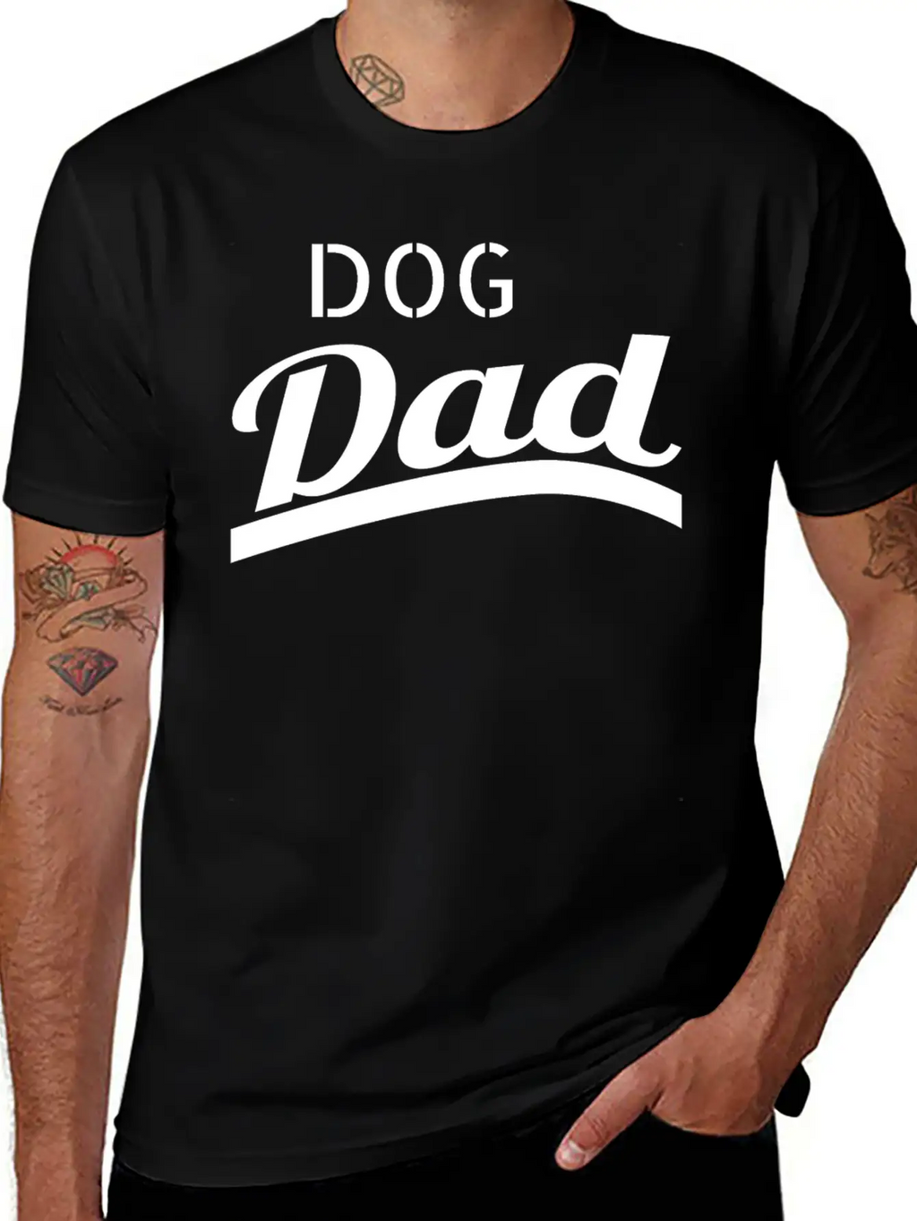 Dog - Dog Dad Unisex Short Sleeve Soft Cotton T-Shirt – Casual Everyday Wear