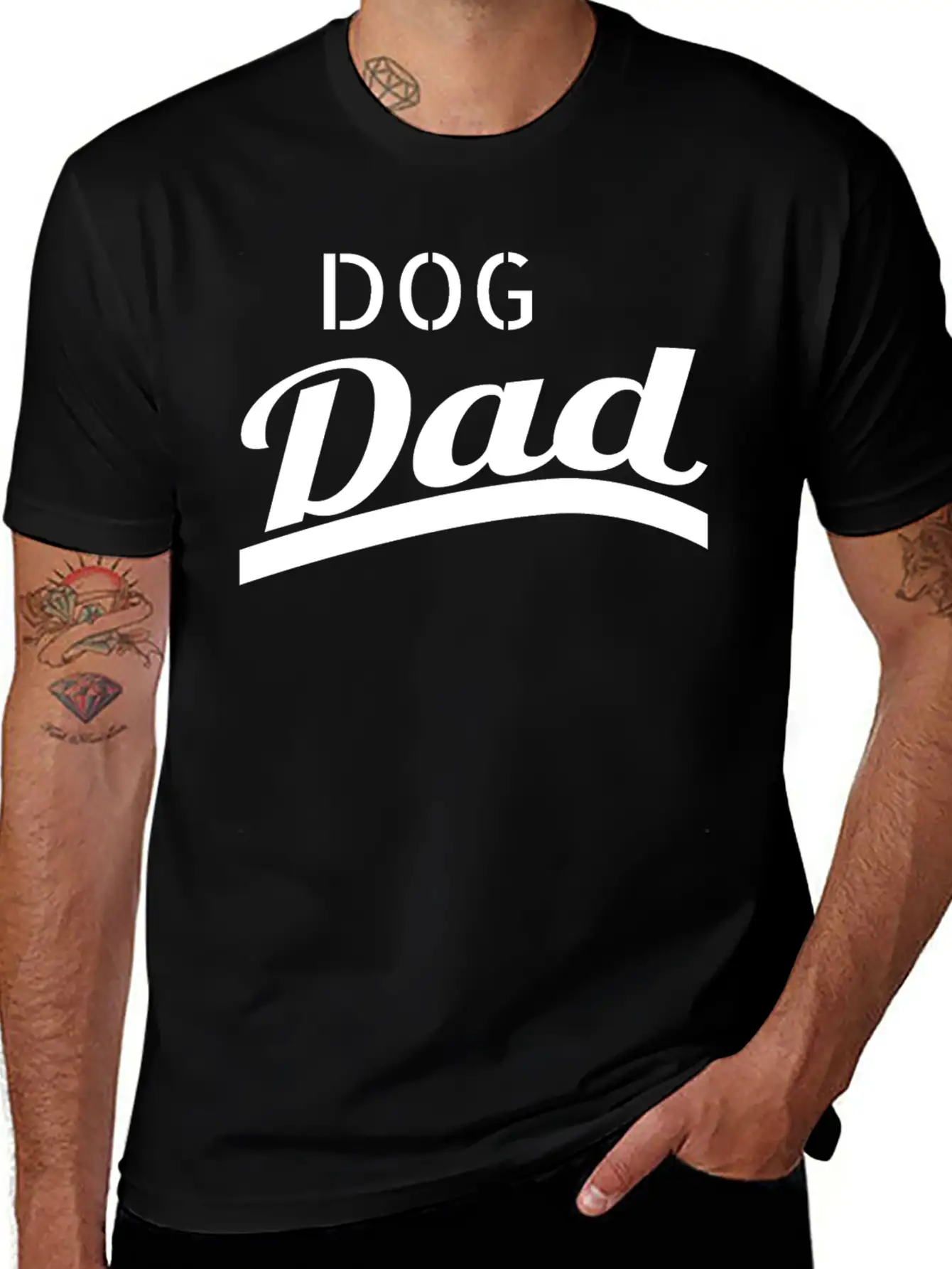 Dog - Dog Dad Unisex Short Sleeve Soft Cotton T-Shirt – Casual Everyday Wear