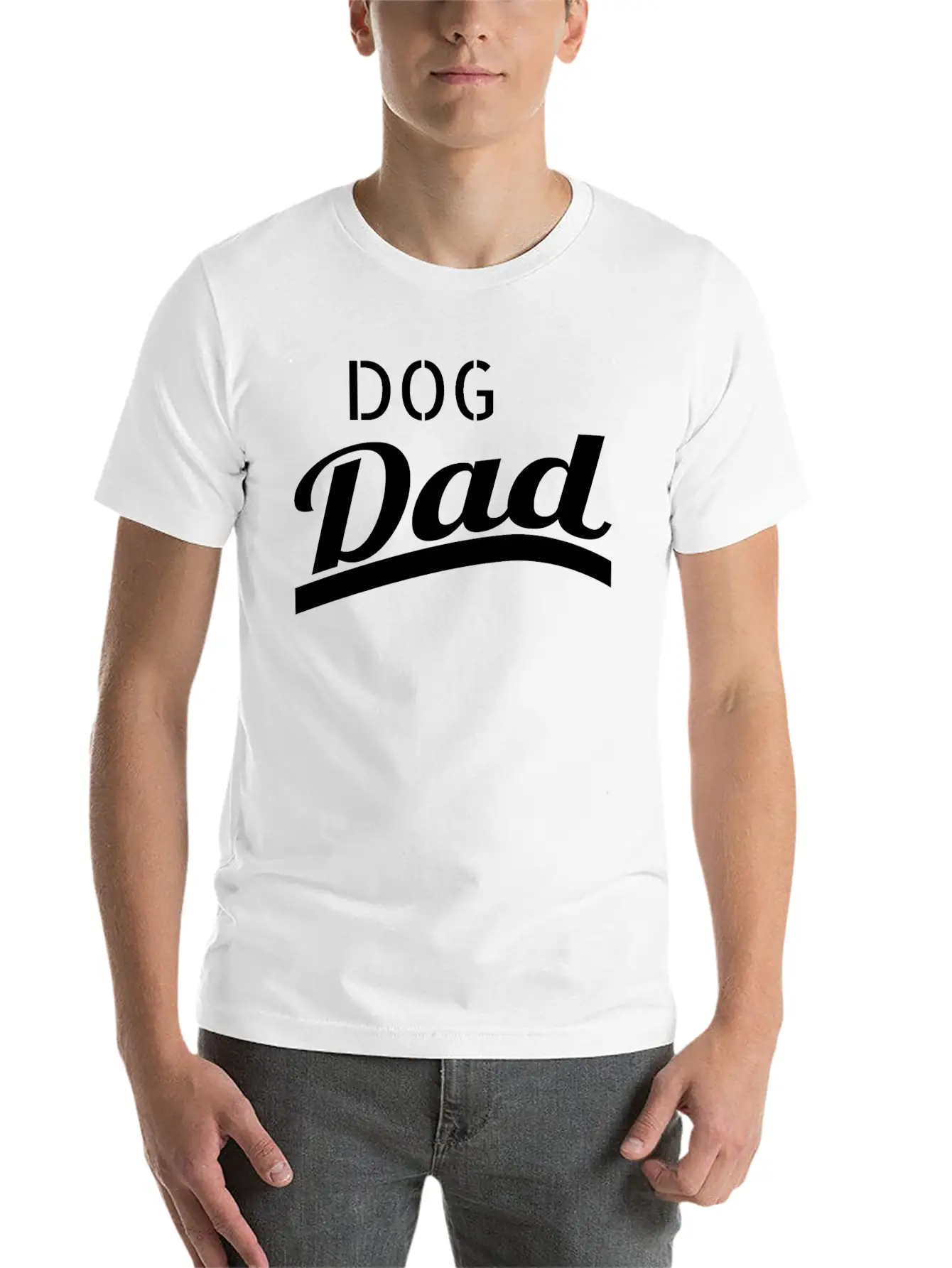 Dog - Dog Dad Unisex Short Sleeve Soft Cotton T-Shirt – Casual Everyday Wear
